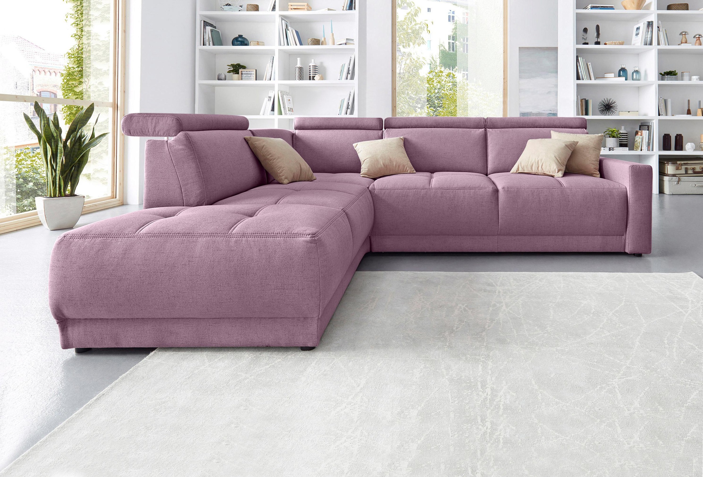 DOMO collection Ecksofa »Ava, moderne Sitzheftung mit toller Doppelnaht, ko günstig online kaufen