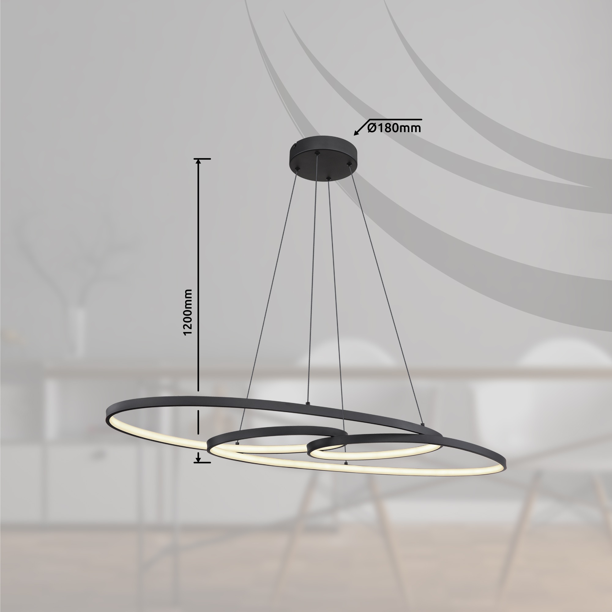 GLOBO LIGHTING LED Pendelleuchte »SPIRA«, Leuchtmittel LED-Modul | LED fest integriert, Hängelampe/Hängeleuchte/Wohnzimmer/Esstisch/elegant