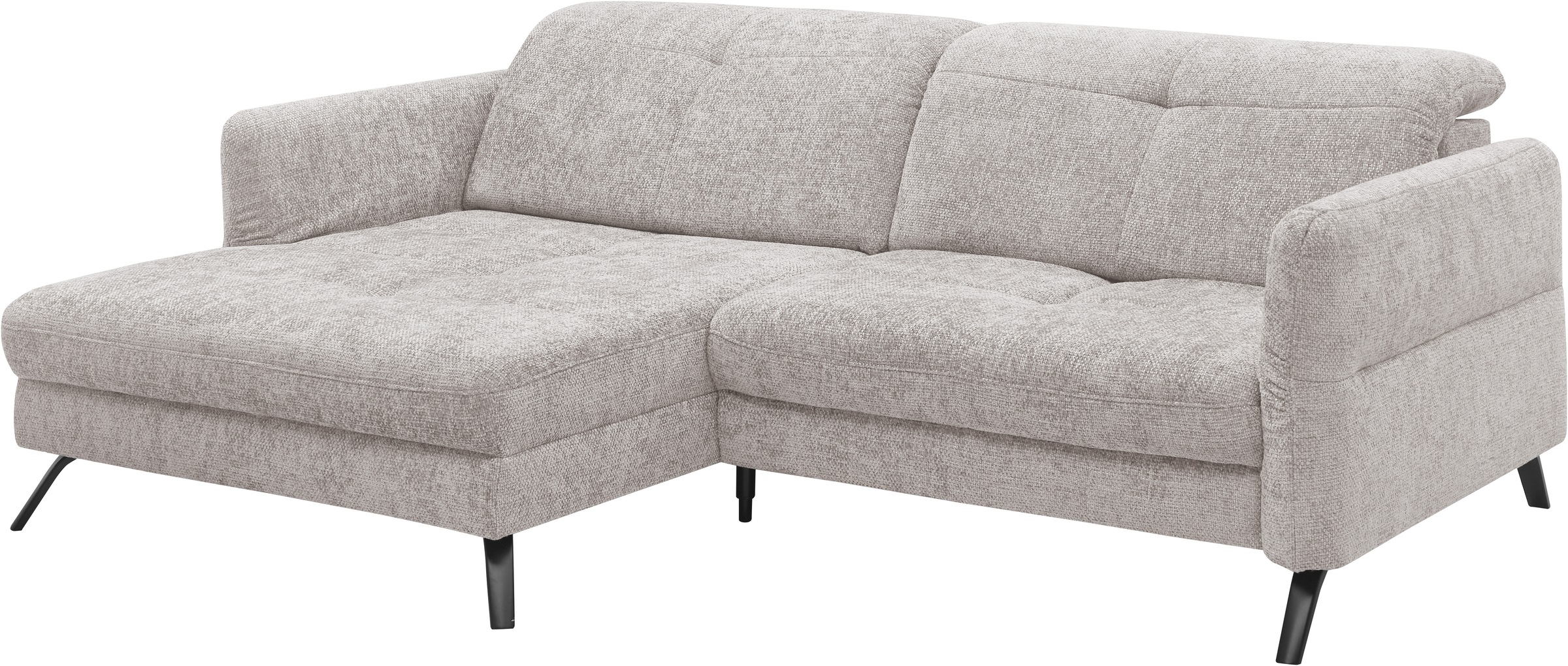 set one by Musterring Ecksofa »SO 4400 V«, wahlweise mit motorischer Bettfunktion & Kopfverstellung, Fuß schwarz