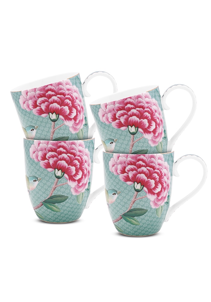 PiP Studio Becher »Blushing Birds«, (Set, 4 tlg.), XL Tassen im 4er-Set, Blushing Birds, 450 ml