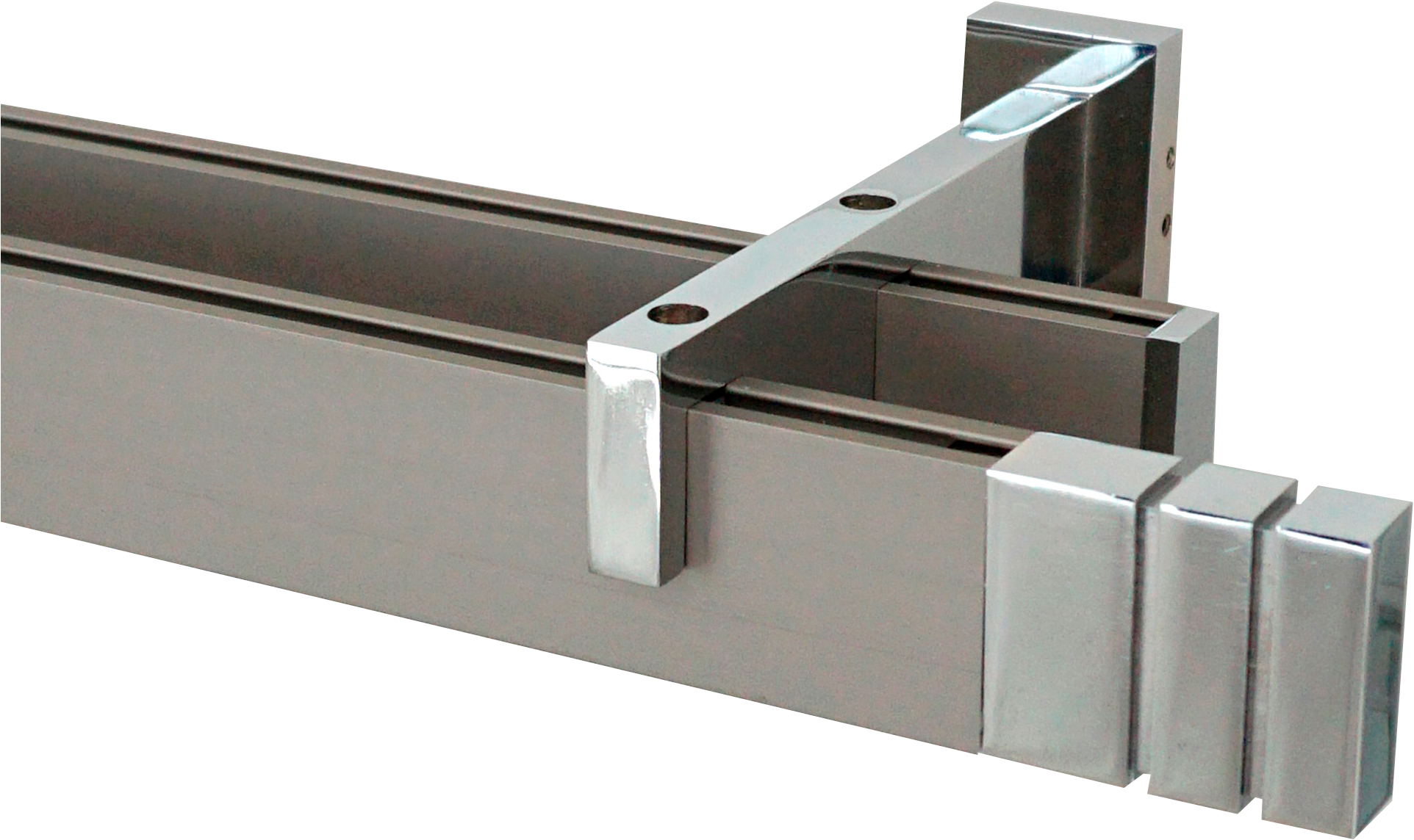 GARESA Gardinenstange »FLAT«, 2 läufig-läufig, Wunschmaßlänge, Rechteckprofil, Wandmontage, perfekter Lauf, modern, verlängerbar