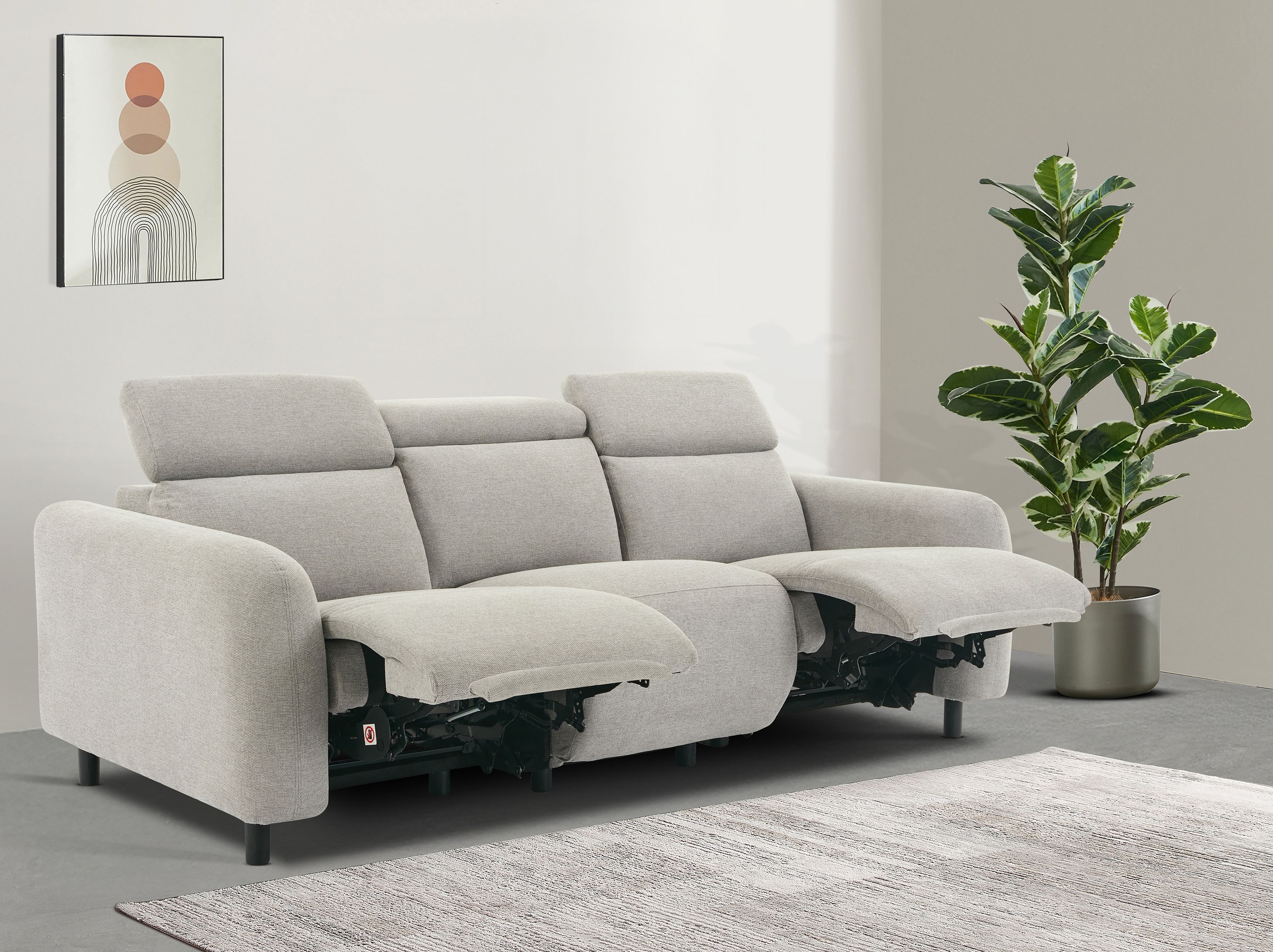 Home affaire 3-Sitzer »SKAANE Struktur-Sofa, 229 cm, manuelle-u. elektrisch günstig online kaufen