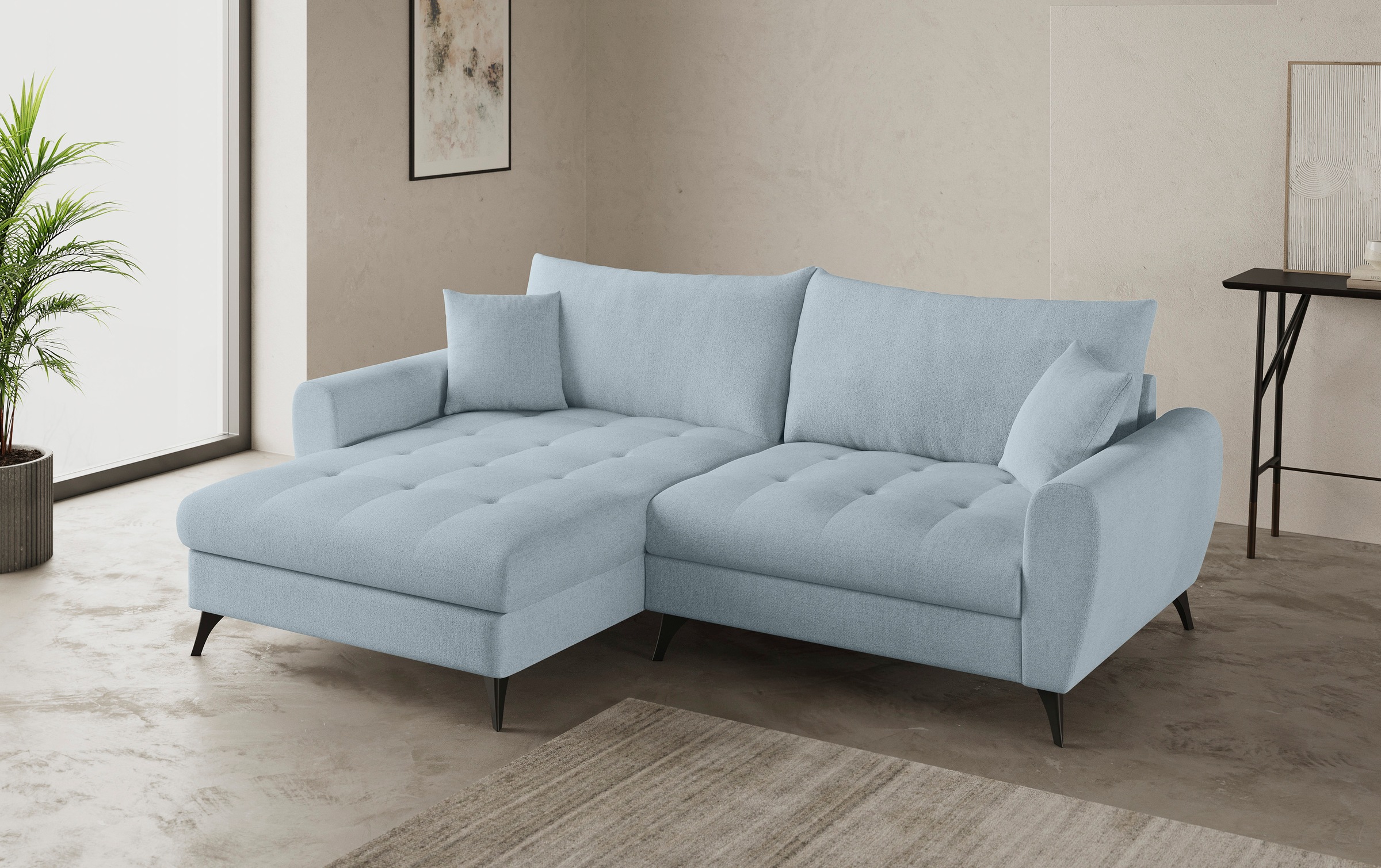 Mr. Couch Ecksofa »Blackburn II L-Form«, Wahlweise mit Kaltschaumpolsterung bis 140 kg belastbar