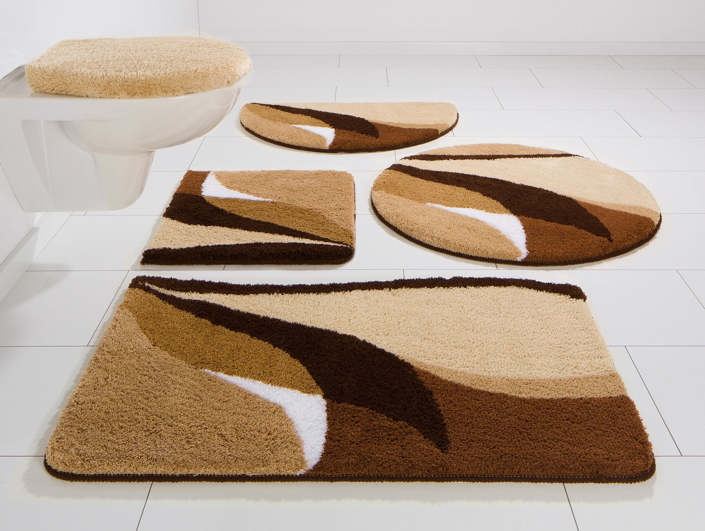 my home Badematte »Magnus, Badvorleger, Badezimmer Teppich« mehrfarbig, Bad günstig online kaufen