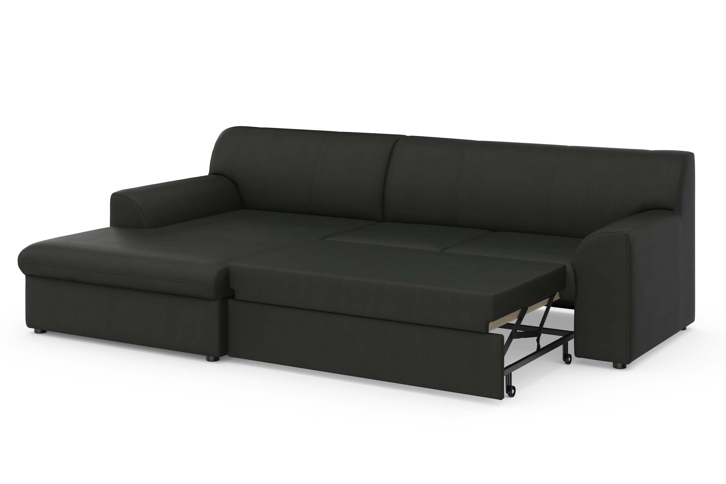 DOMO collection Ecksofa »Topper, elegant und zeitlos, kompaktes Stellmaß 245/155cm, L-Form«, mit Recamiere, wahlweise mit Schlaffunktion