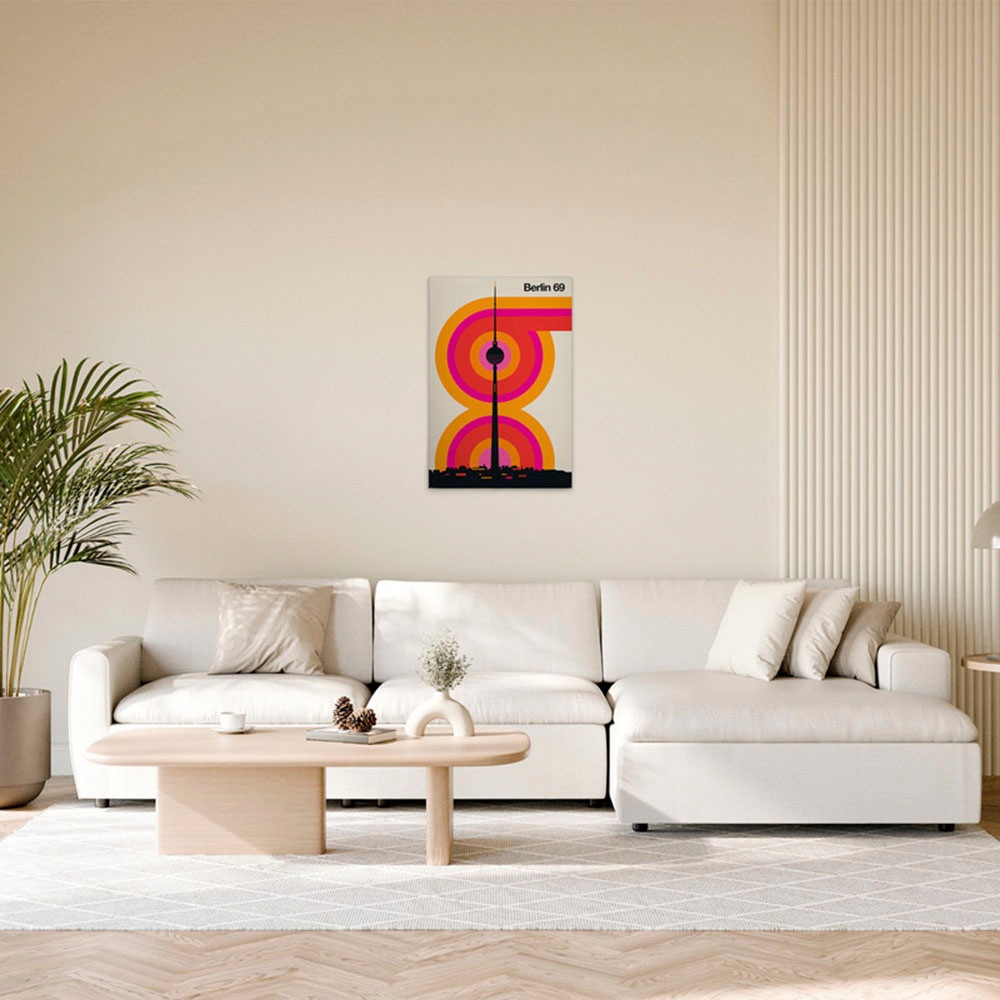 A.S. Création Leinwandbild »Berlin69 - Wandbild Creme Schwarz Orange Keilra günstig online kaufen