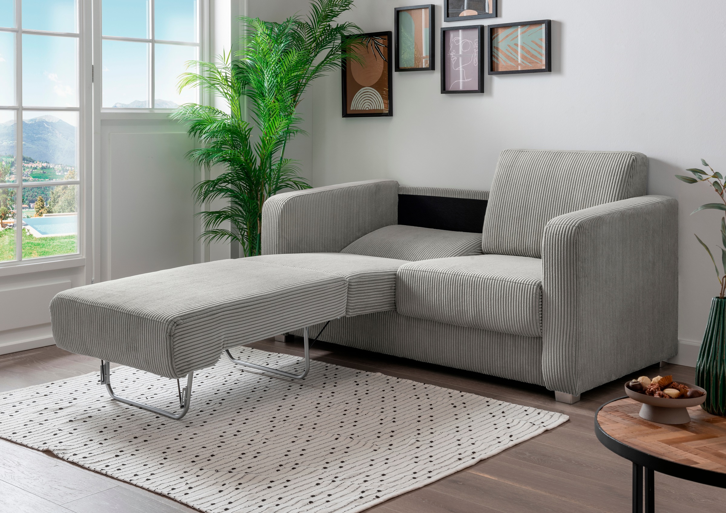 INOSIGN Schlafsofa »Mia«, mit 2 Einzelauszügen als Längsschläfer günstig online kaufen