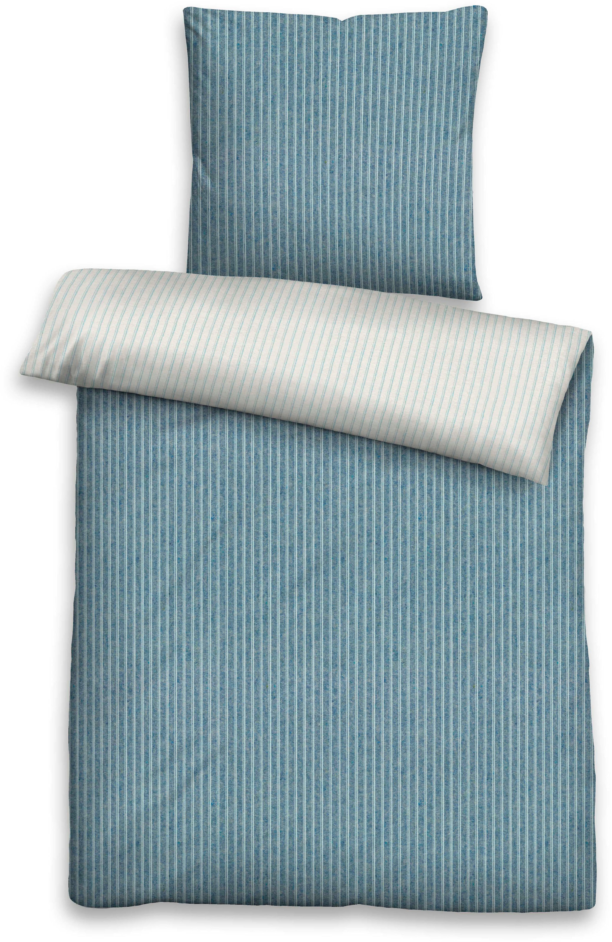 Biberna Wendebettwäsche »Tillmann in Gr. 135x200 oder 155x220 cm«, Flanell kuschelig warm im Winter, gestreifte Bettwäsche mit Wendeoptik