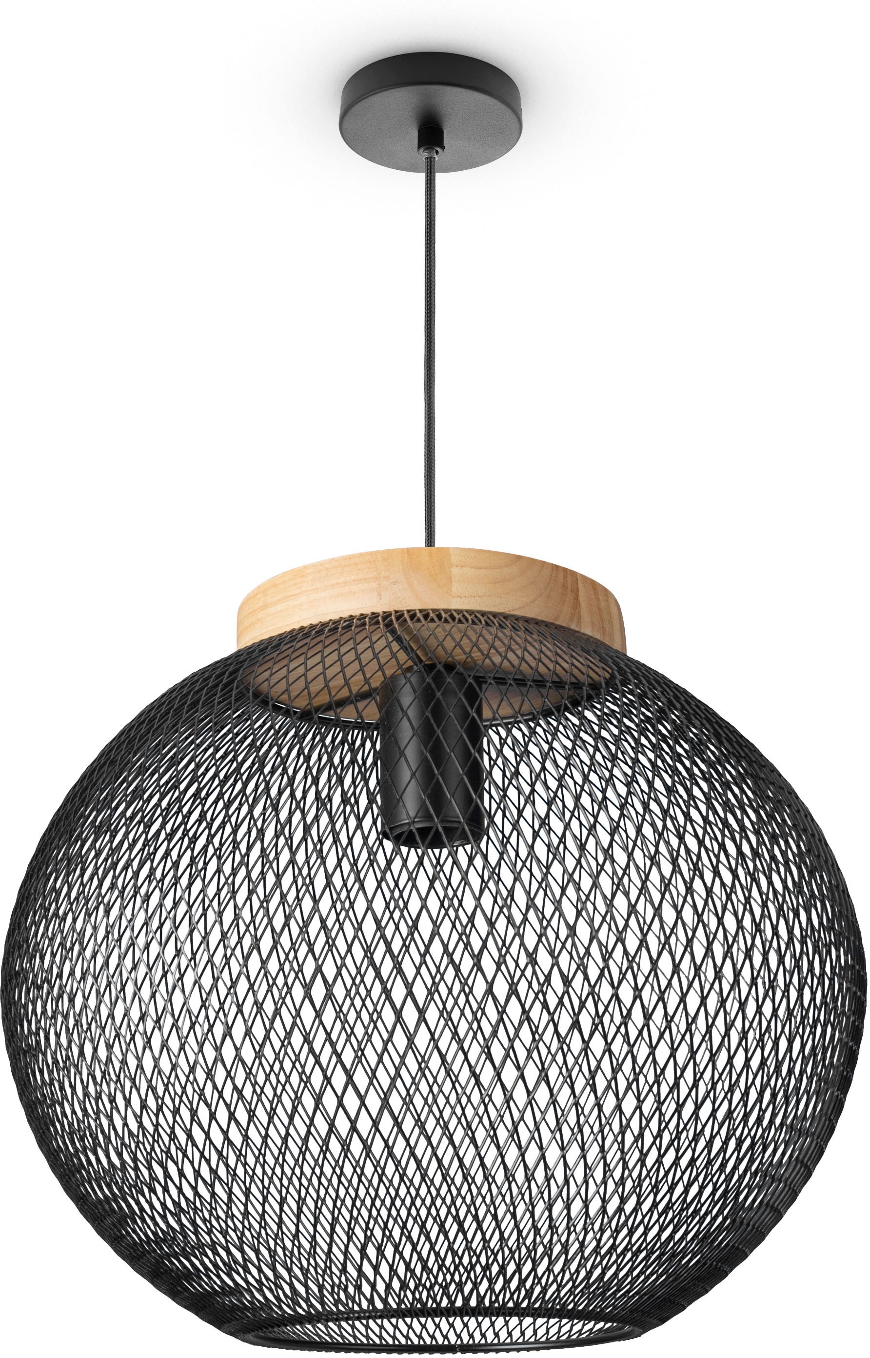 Paco Home Korblampen Pendelleuchte Esszimmer Metall Lampe E27 Holz online »TRAPU«, Hängeleuchte Vintage bestellen