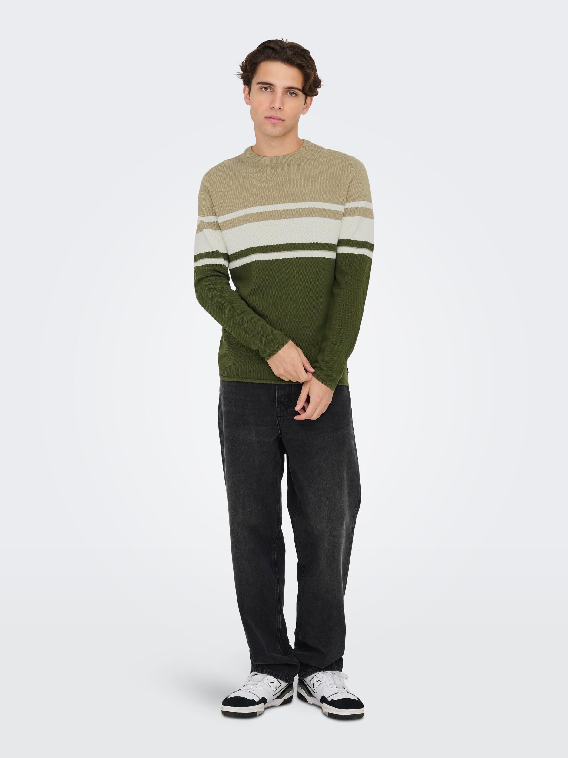ONLY & SONS Rundhalspullover »ONSNIGUEL REG 12 BLOCK CREW KNIT«