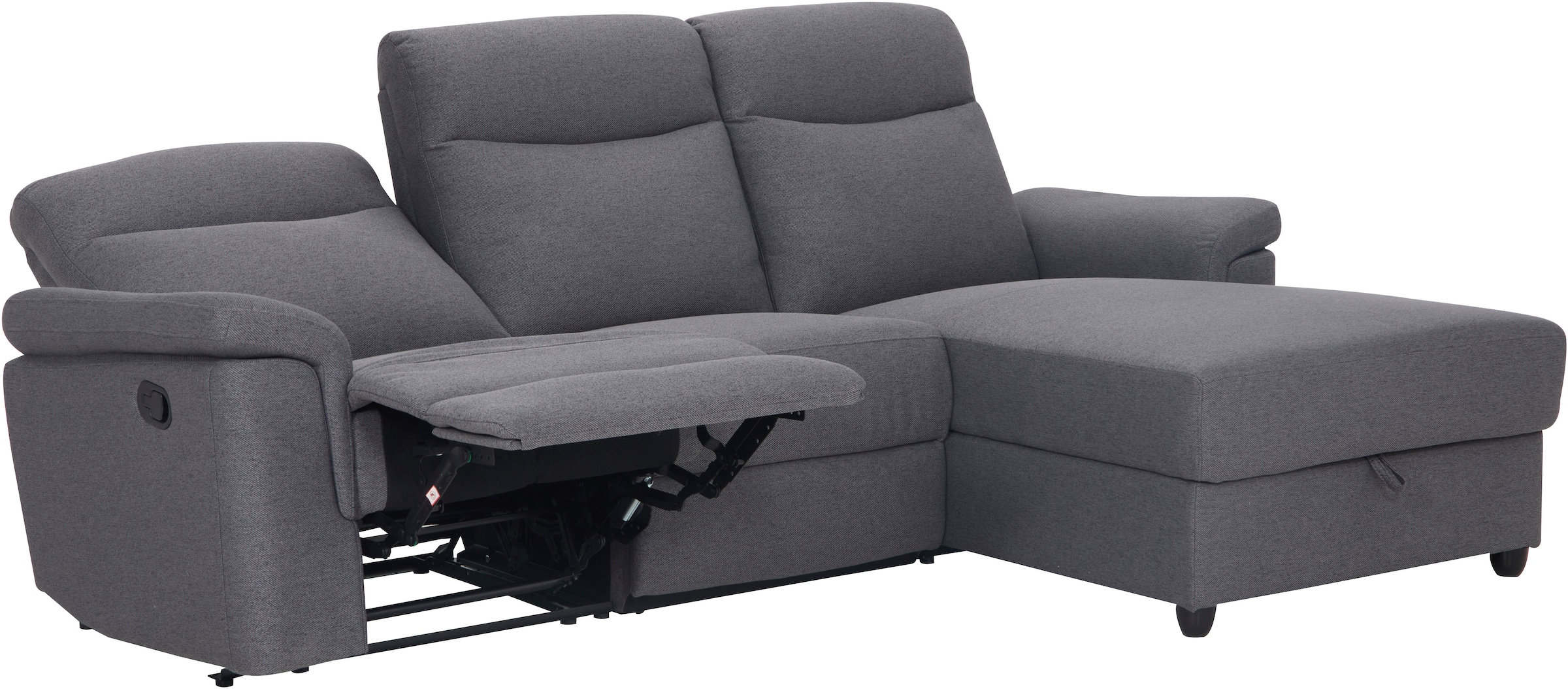 Home affaire Ecksofa »BRIONNE, L-Form, 255cm, manuelle u. elektrische Funktion (USB A/C),«, Liegefunktion, Stauraum, Federkernpolsterung, Webstoff