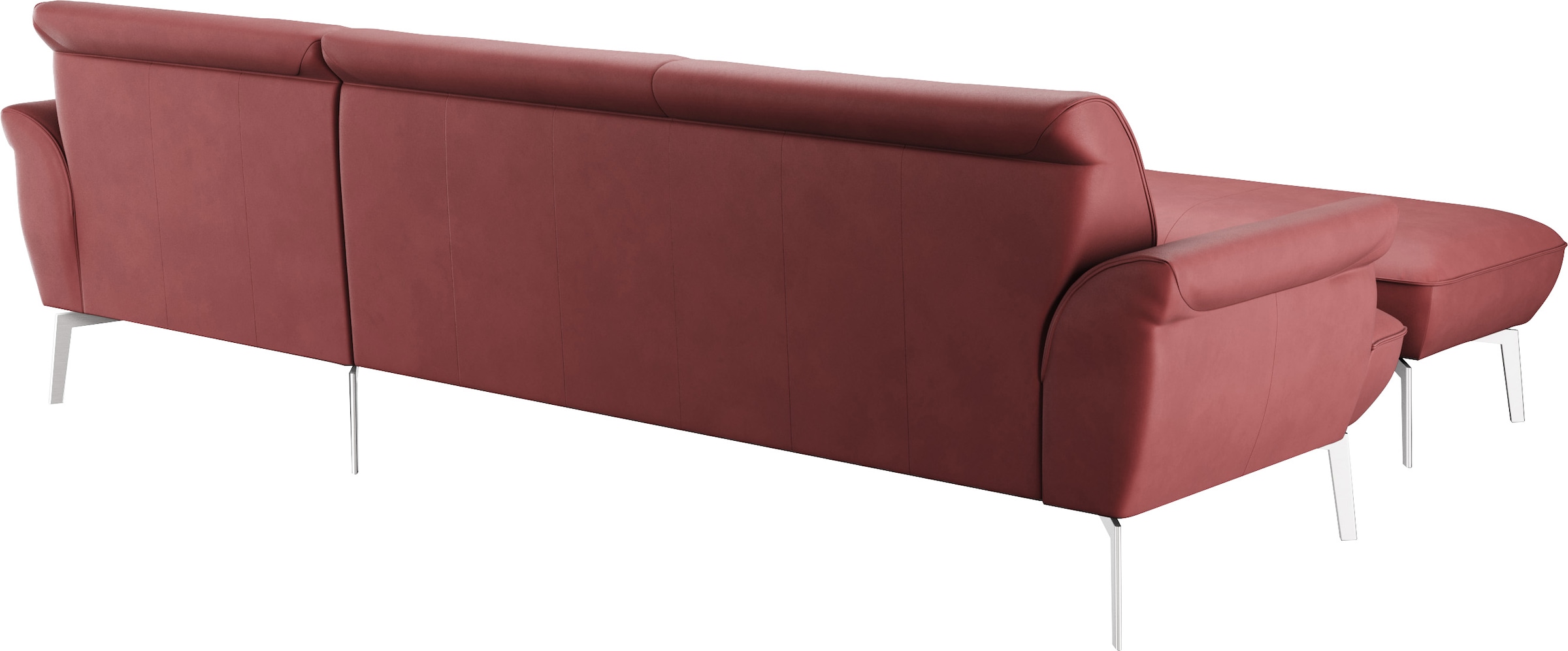 himolla Ecksofa »himolla 9900«, (mit Hocker), Recamiere rechts o. links, Füße Aluminium, mit Hocker