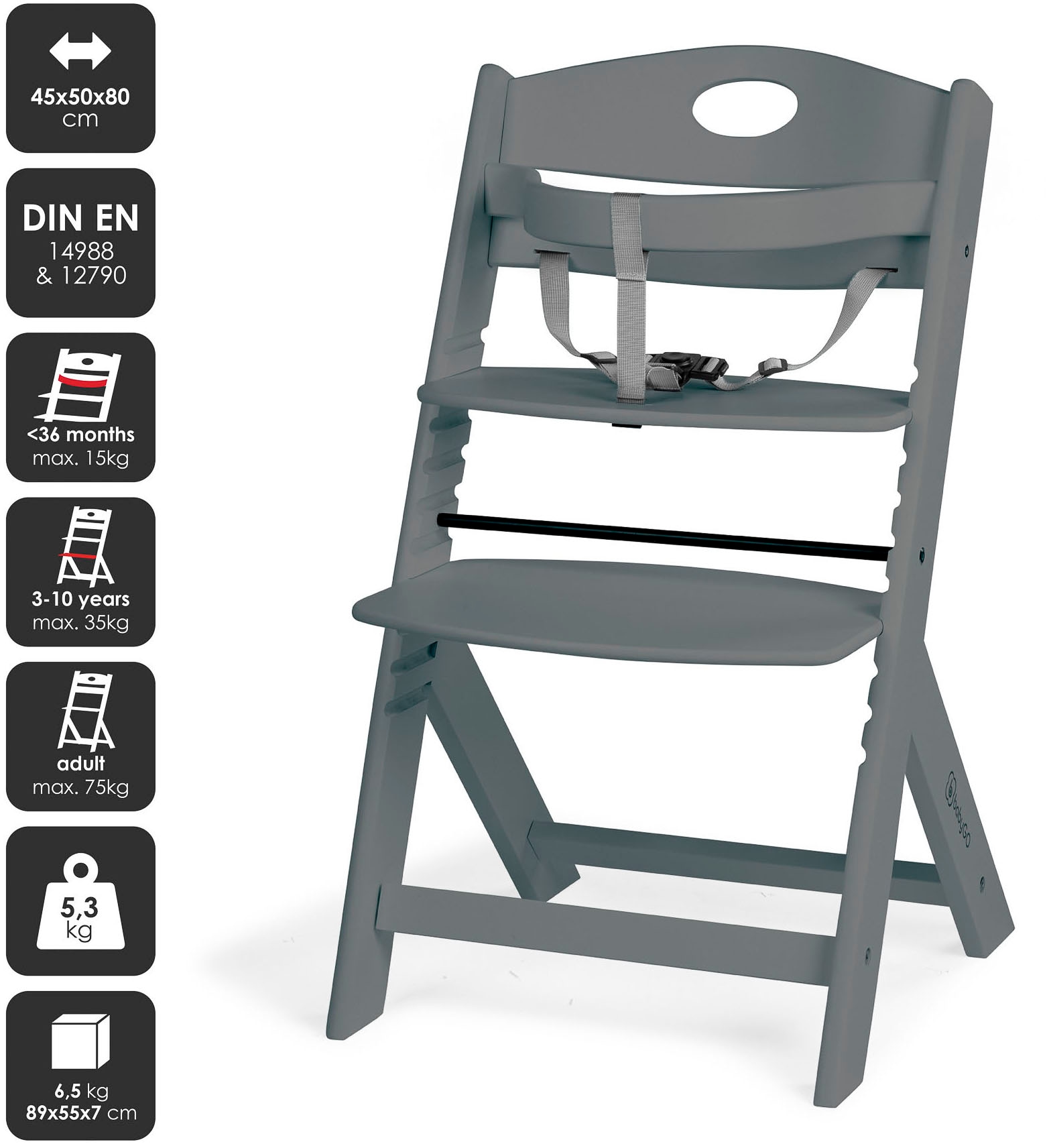 BabyGo Hochstuhl »Family, grey« ()