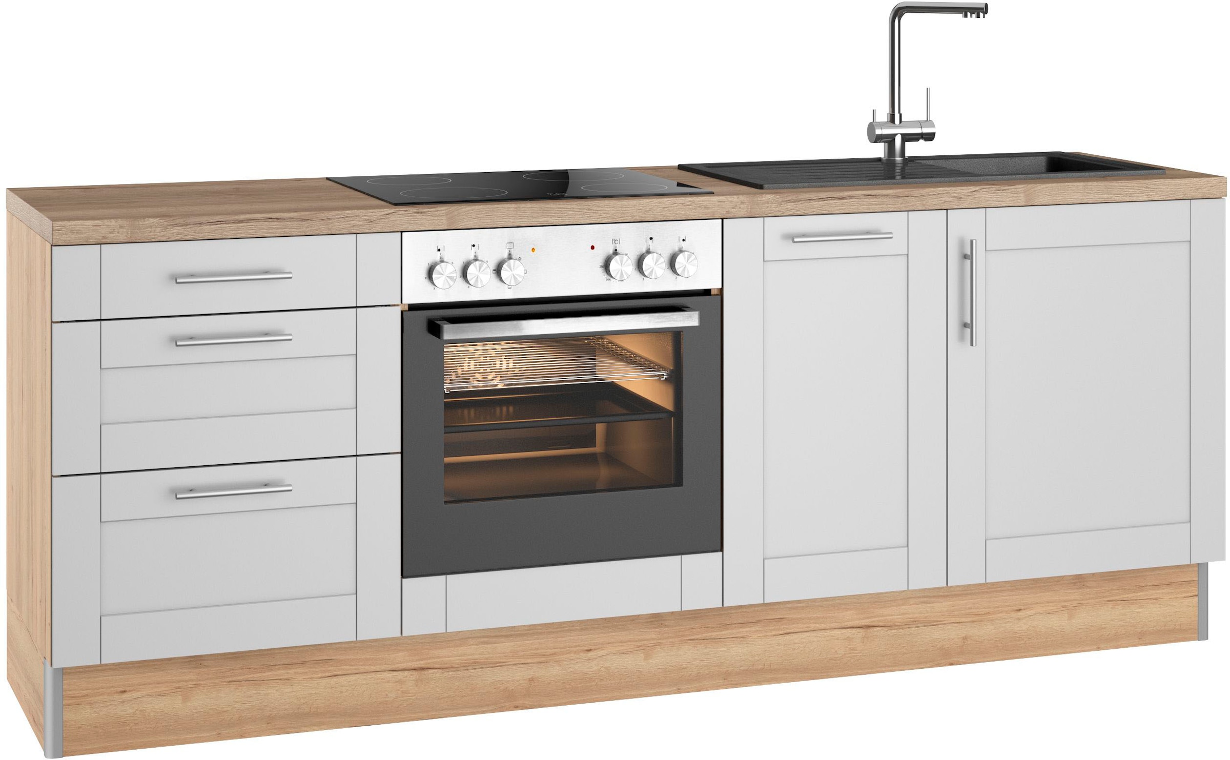 OPTIFIT Küche »Ahus«, 225 cm breit,wahlweise mit E-Geräten,Soft Close  Funktion, MDF Fronten online kaufen