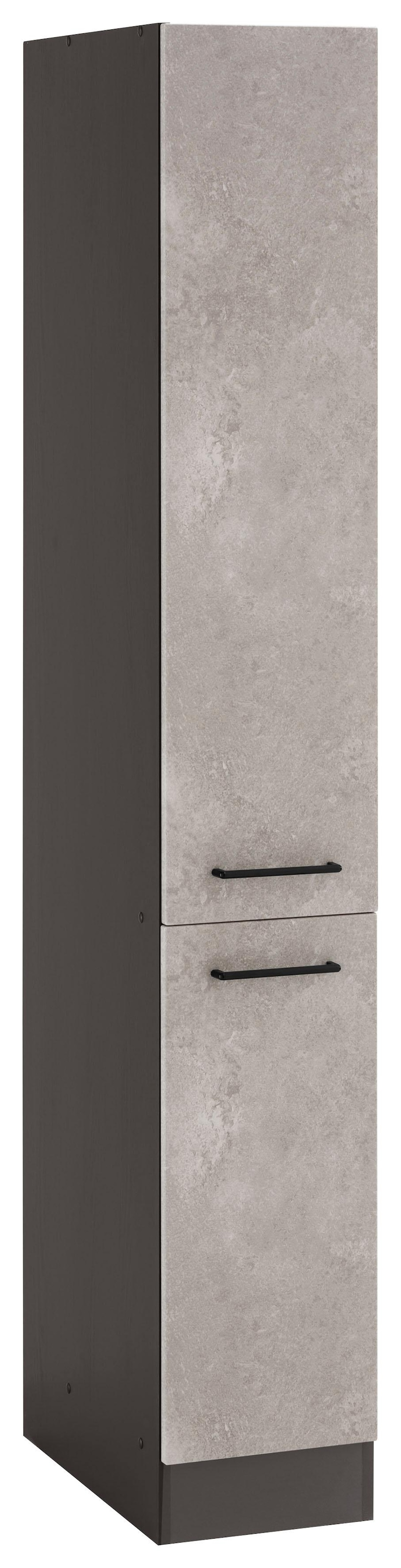 KOCHSTATION Apothekerschrank »KS-Tulsa«, 30 cm breit, 200 cm hoch, mit 2 Auszügen, Metallgriff, MDF Front