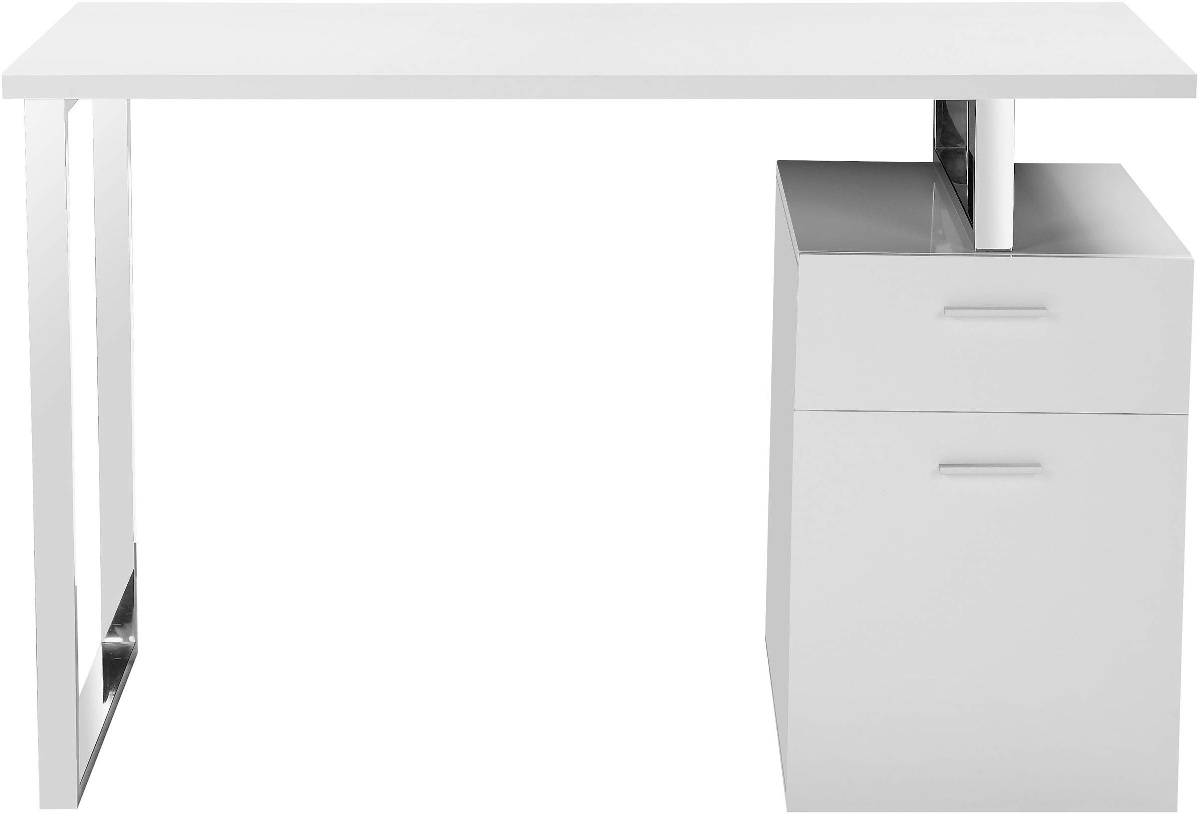 Places of Style Schreibtisch »FJUS, Hochglanz-Optik, mit Metallkufe, 1  Schublade und Tür«, Breite 120 bzw. 136 cm durch variabel montierbare  Tischplatte online bestellen