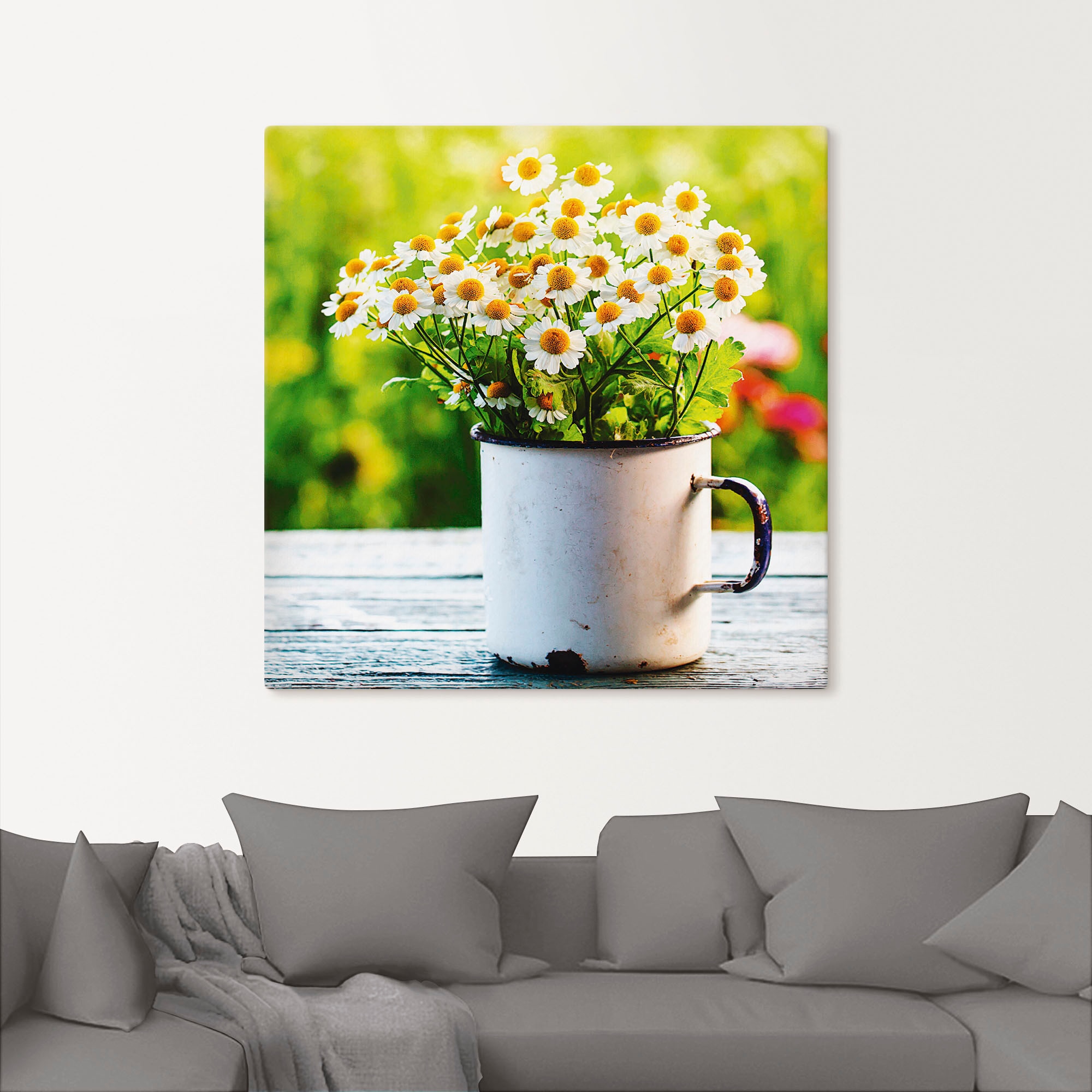 Artland Wandbild »Frühlingsgarten mit Gänseblümchen« Blumen 1 Stk. tlg. als günstig online kaufen