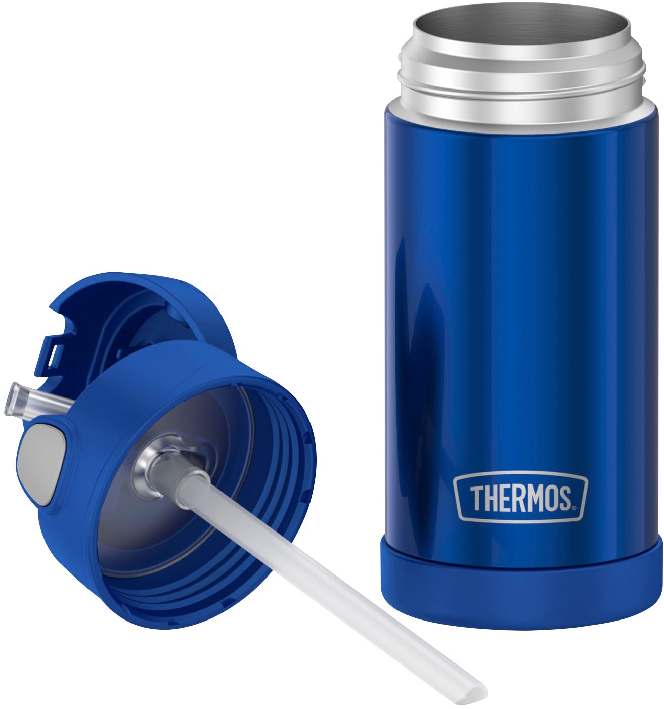 THERMOS Isolierflasche »FUNTAINER STRAW BOTTLE, doppelwandiger Edelstahl, spülmaschinenfest«, (1 tlg.), 0,35l, mit Silikonstrohalm, absolut dicht
