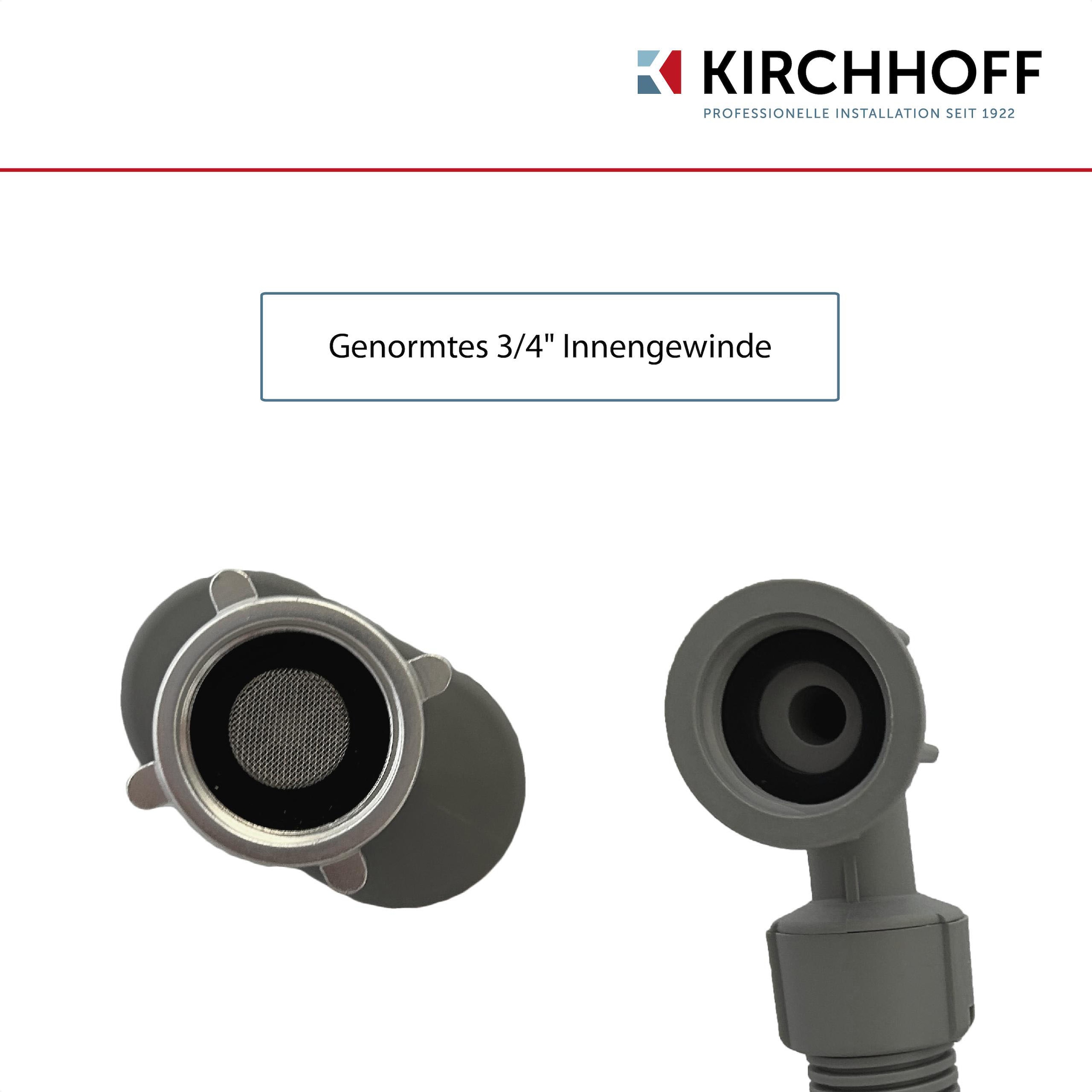 Kirchhoff Zulaufschlauch, Sicherheits-Zulaufschlauch, 3/4"IG x 2 m x 3/4"IG, 10bar/90°C
