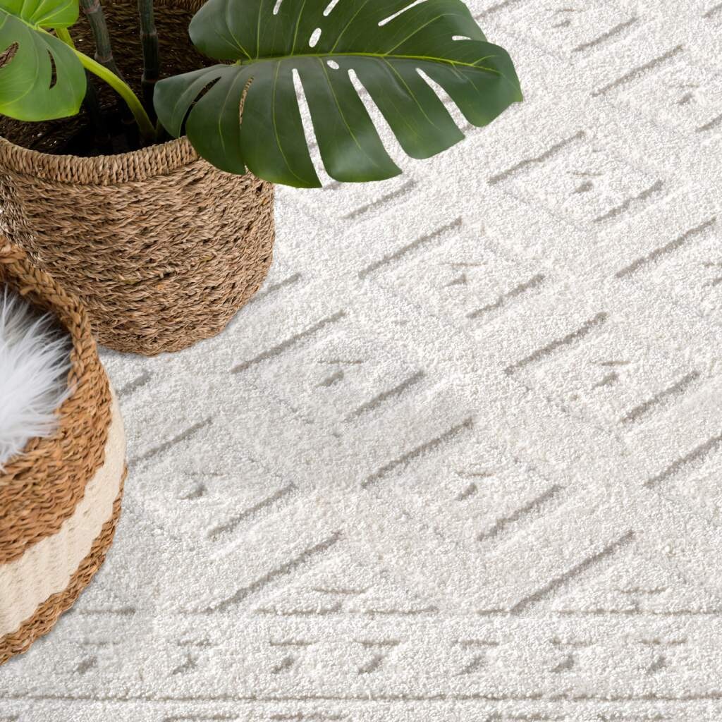 Carpet City Teppich »LOUNGE 9999«, rund, 15 mm Höhe, Kurzflor-Teppich Modern, Hoch-Tief-Struktur, Wohnzimmer, Schlafzimmer