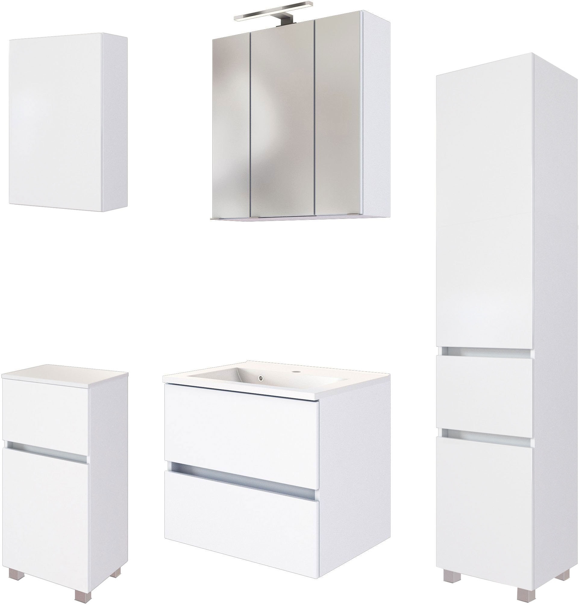 welltime Badmöbel-Set »Welltime Möbel Baabe Waschtisch-Set 3tlg. oder 5tlg. günstig online kaufen