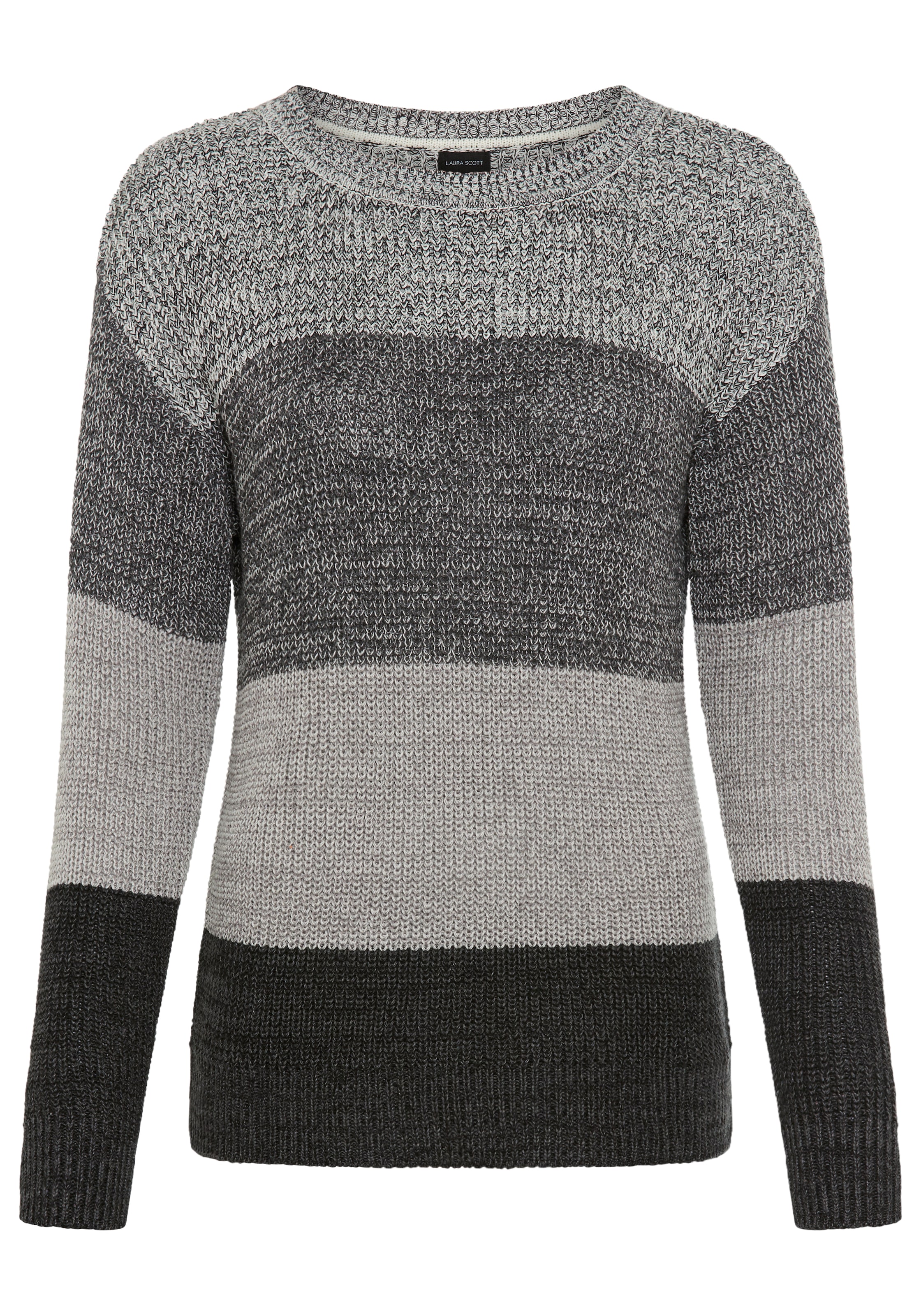 Laura Scott Streifenpullover Übergangspullover aus Baumwolle mit Melangeoptik - NEUE KOLLEKTION