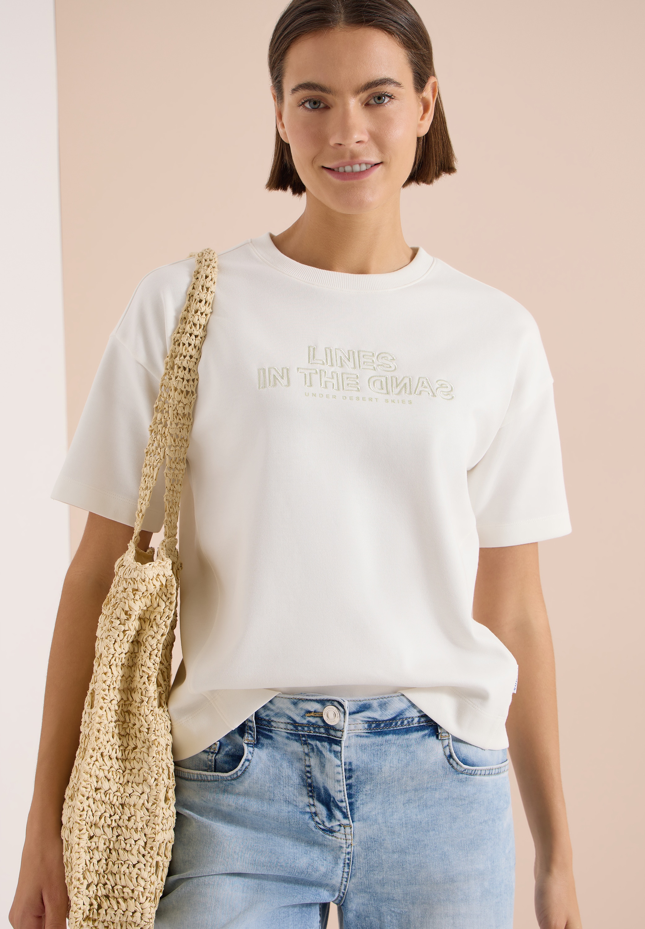 Cecil Sweater , Kurzarm Sweatshirt mit Embroidery

