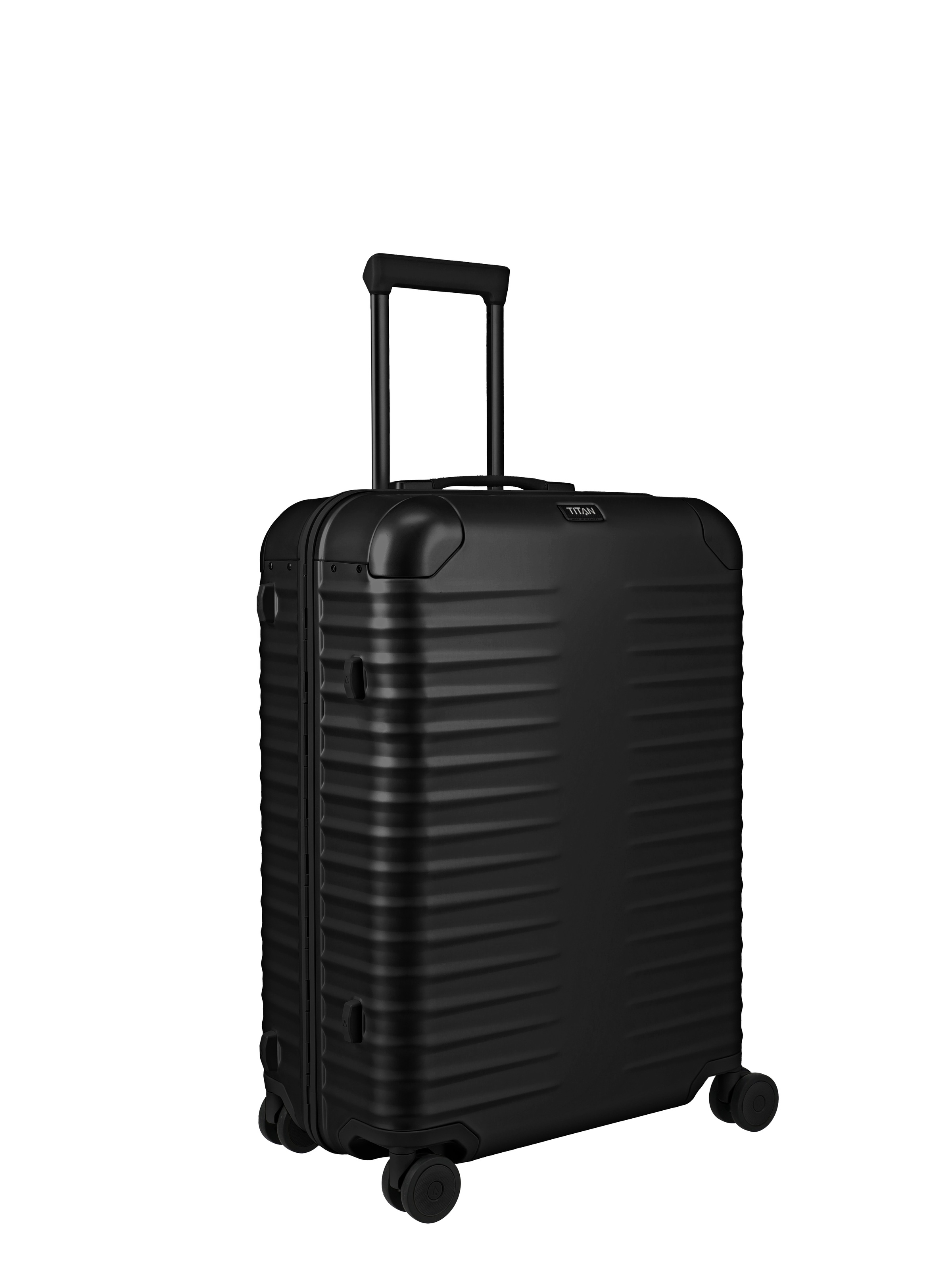 TITAN - Made in Germany Trolley »ETERNITY M+ Aluminium Reisekoffer Made in Germany« 81 l 4 Rollen 100 % Aluminium, Smart Frame und Echtledergriffe