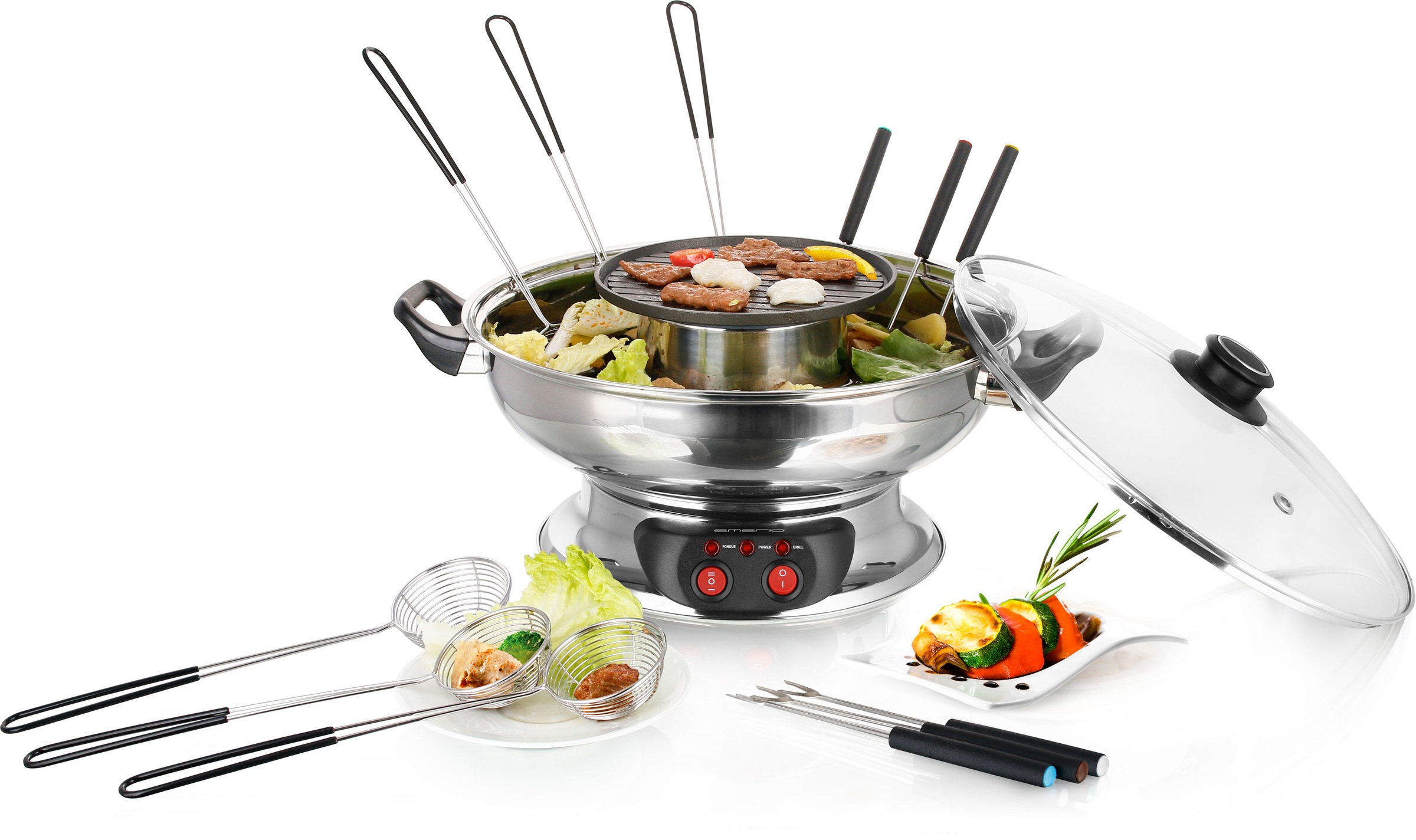 EMERIO Elektrische Pfanne »HPS-121313« 1950 W silberfarben