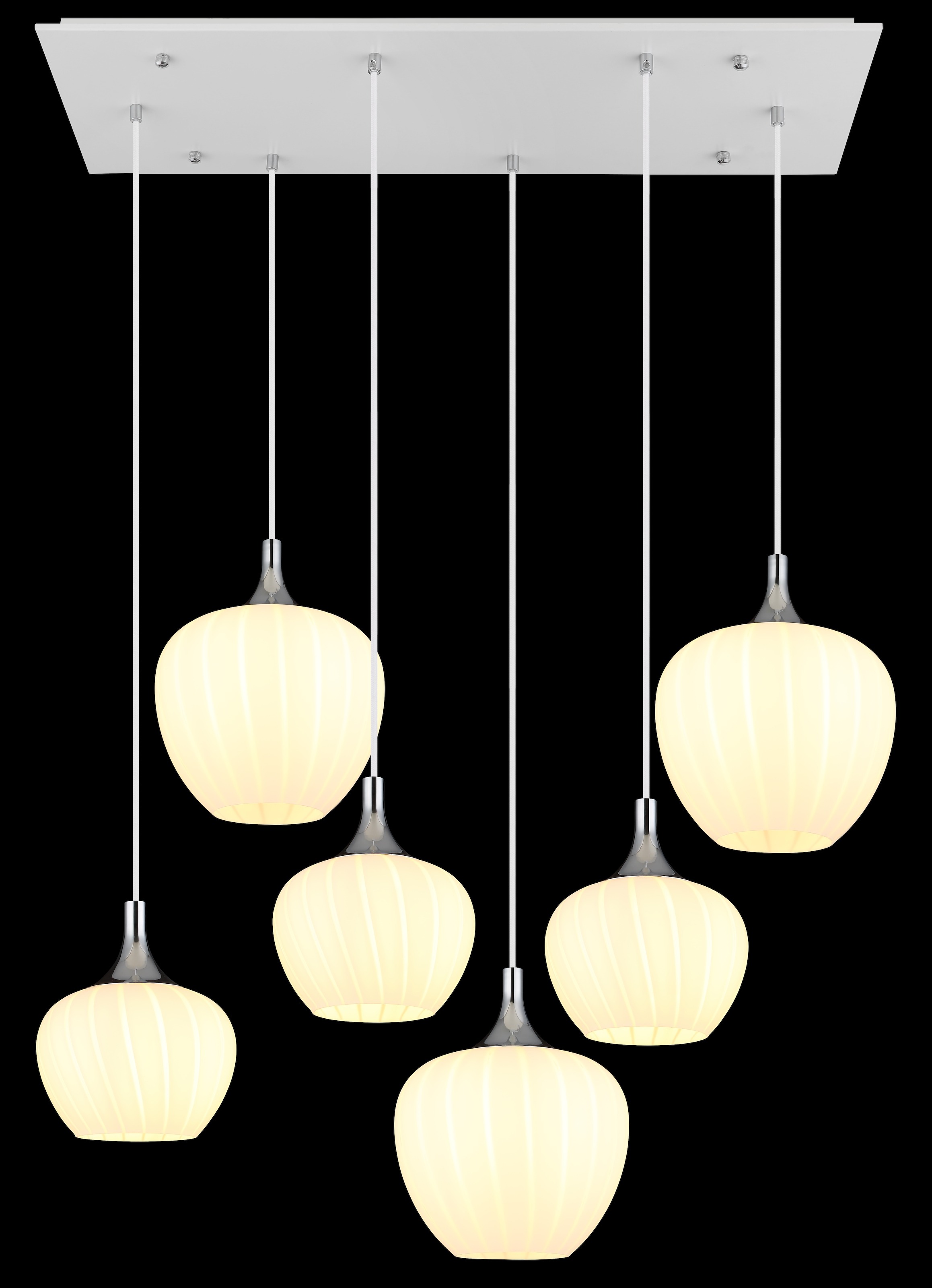 GLOBO LIGHTING Hängeleuchte »MAXY« E27 1 Stk. Hängelampe weiß Glas opal Dekorillen Esszimmer Esstisch