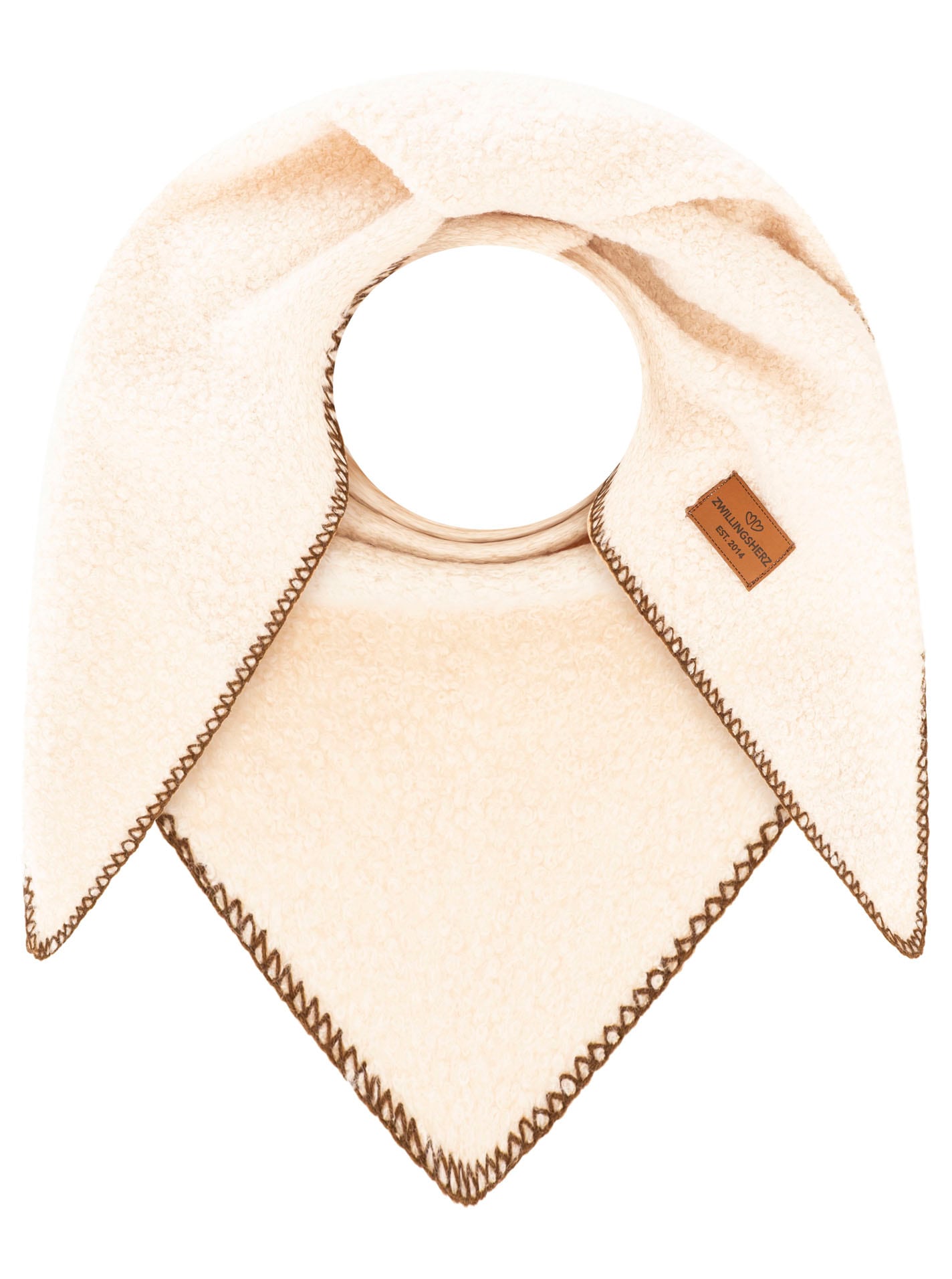 Zwillingsherz Dreieckstuch »"Teddy Stitch"« weiche Teddy-Struktur, Ziernaht-Rand, klassische Dreiecksform