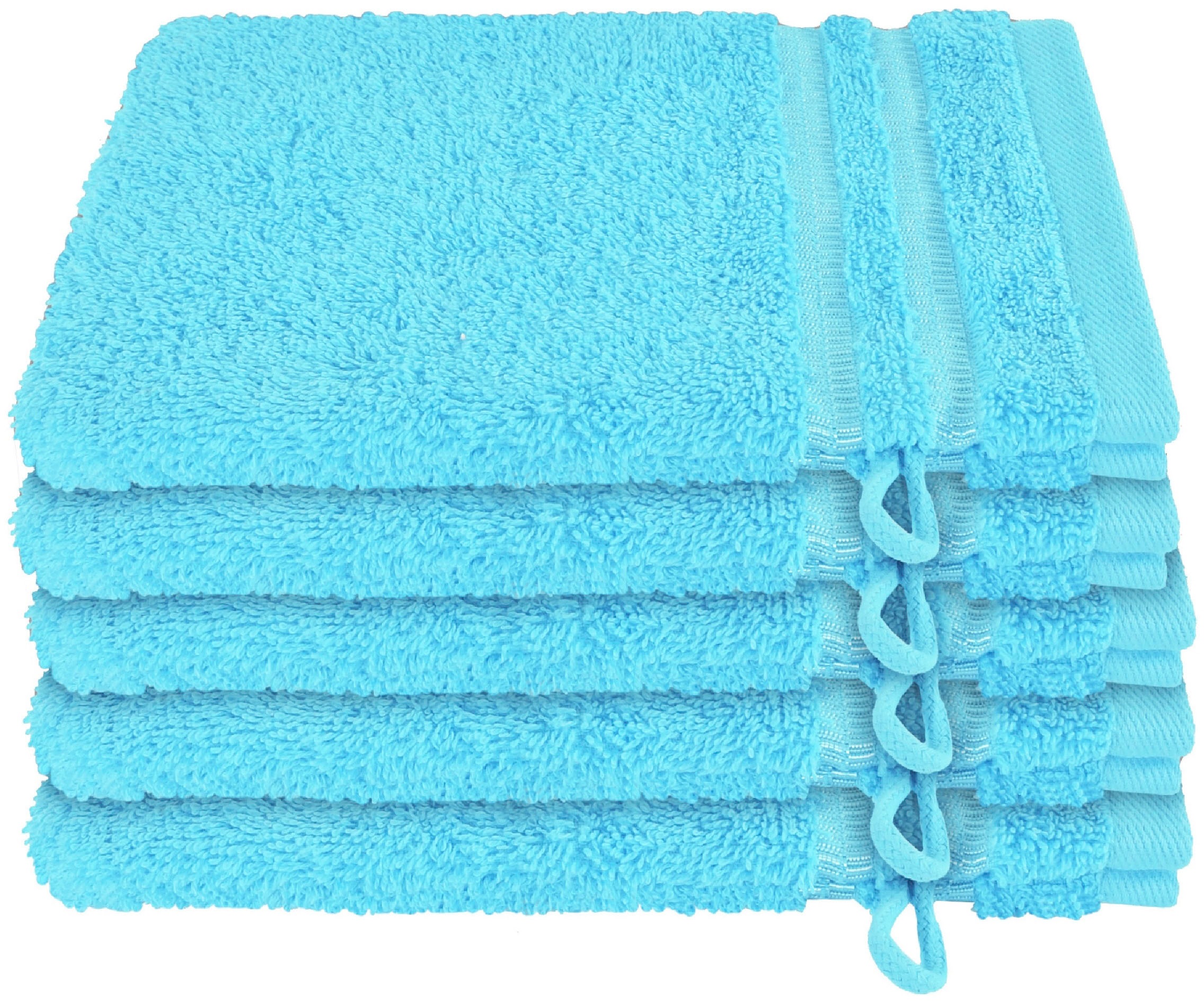 Schiesser Waschhandschuh »Schiesser Frottier-Set Milano, 5x Stück«, (5 St., 5er Set Waschlappen 16 x 22 cm), mit Webbordüre