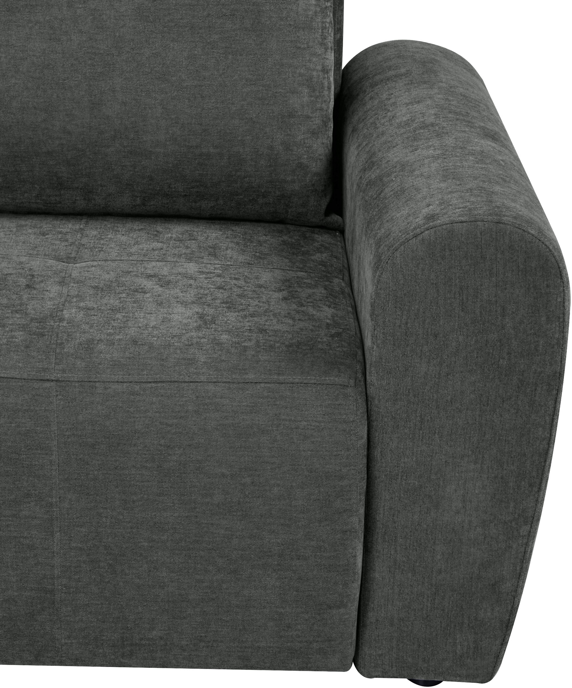 Home affaire Ecksofa »Nortrud-Chester, 241 cm, L-Form, mit Schlaffunktion u. Bettkasten« Recamiere rechts / links montierbar, Steppung, Feinstruktur-Bezug