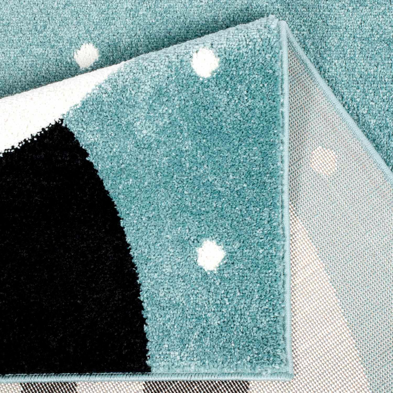 Carpet City Kinderteppich »Bubble Kids 1334«, rechteckig, 11 mm Höhe, Spielteppich, Panda-Bär, Weicher Flor, Pflegeleicht, Kinderzimmer