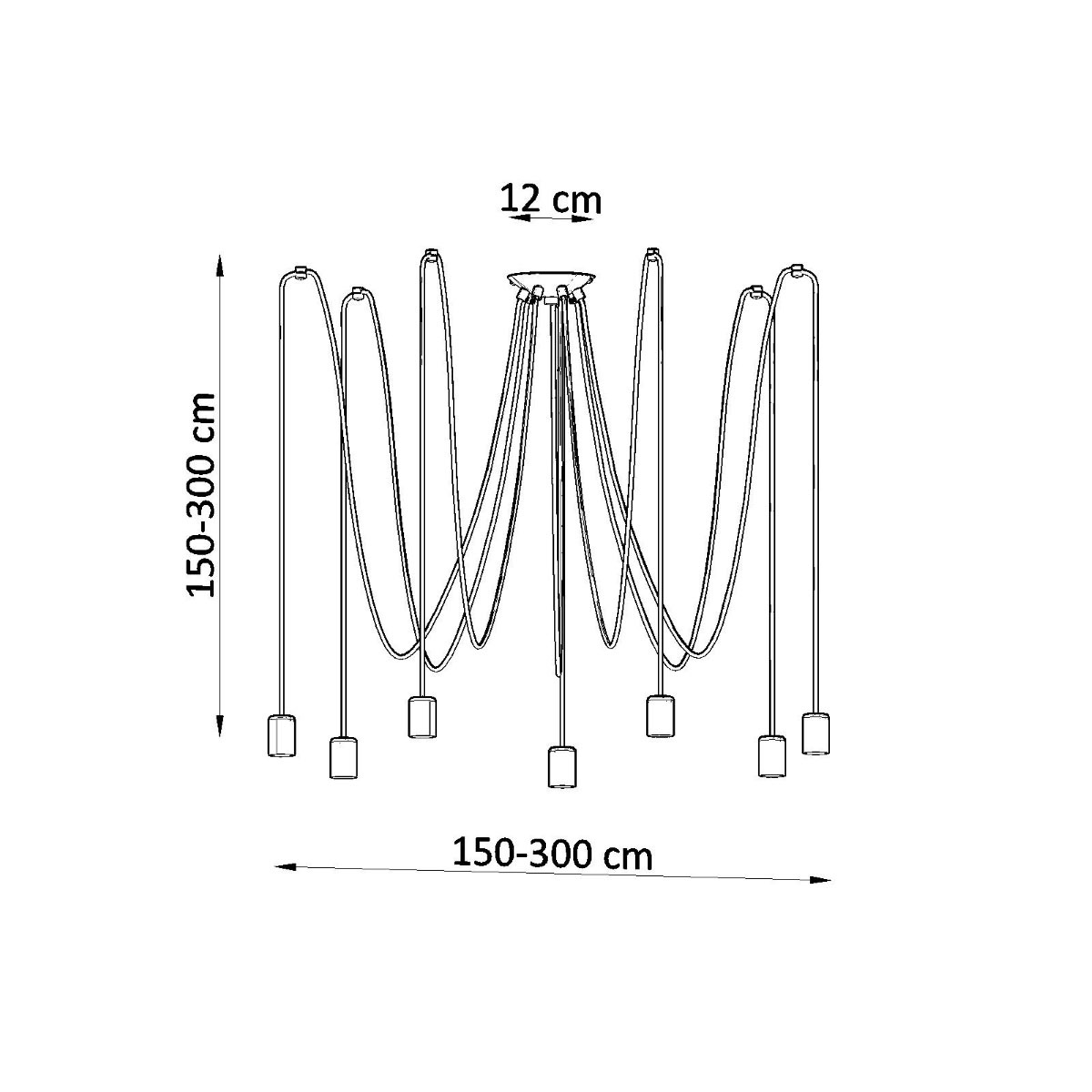 SOLLUX lighting Kronleuchter »EDISON«, 7 flammig, Leuchtmittel E27 | ohne Leuchtmittel, Slush -Einstellung