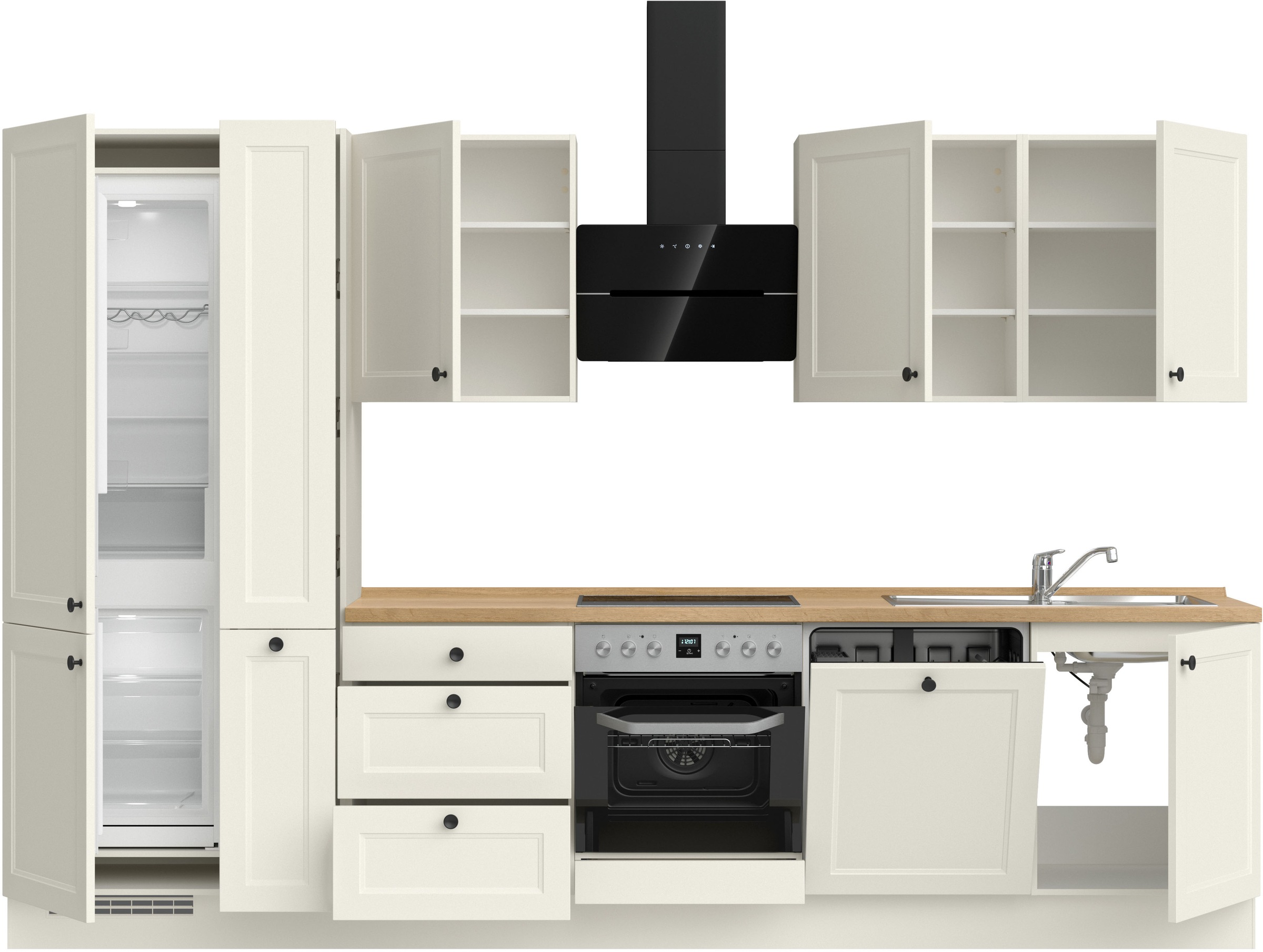 nobilia® Küchenzeile »"Cascada II"«, vormontiert, Breite 330 cm, Ausrichtung wählbar, wahlw. mit E-Geräten