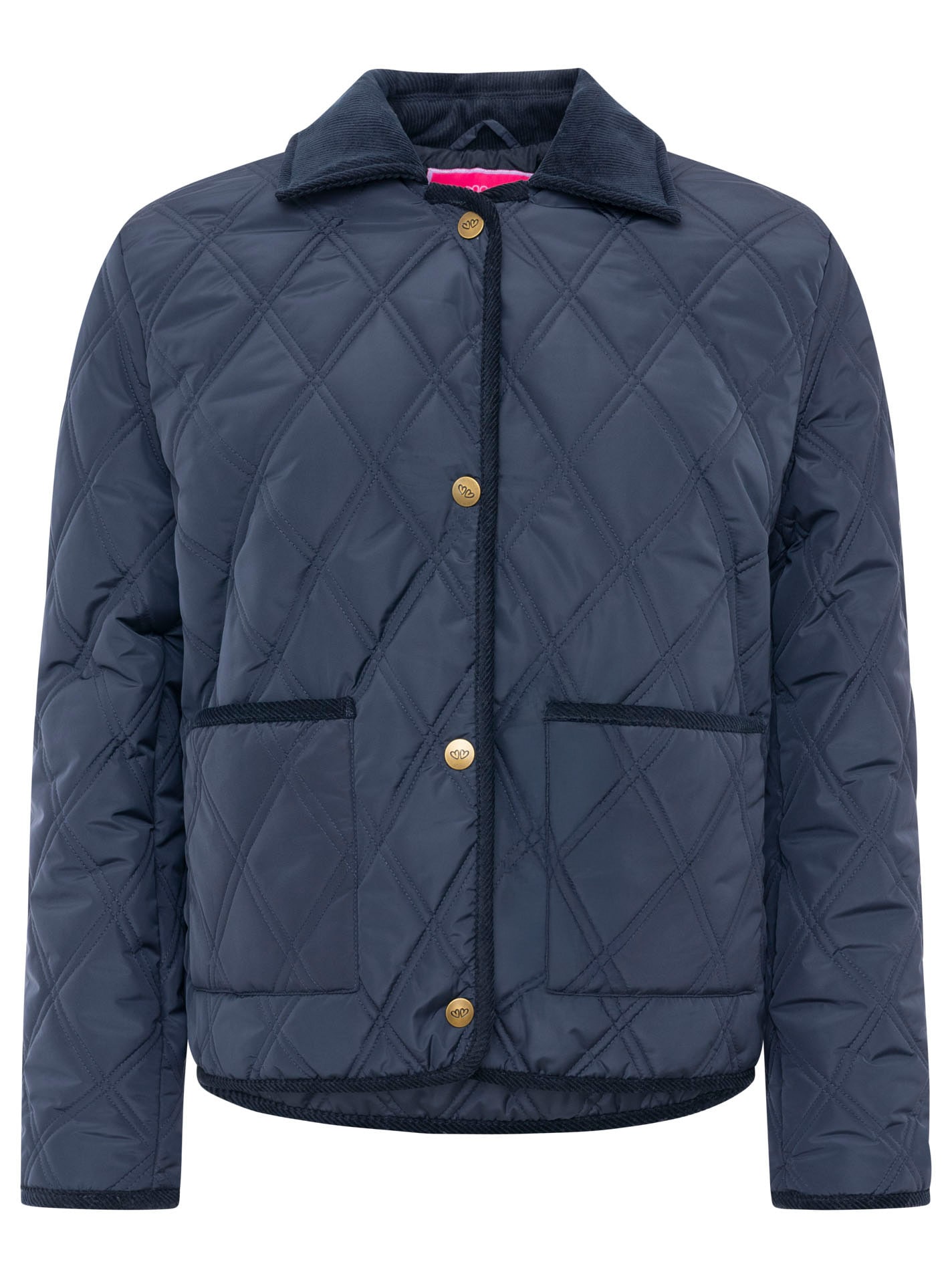 Zwillingsherz Steppjacke »"Classic"« ohne Kapuze Kordkragen, Knopfleiste und Taschen