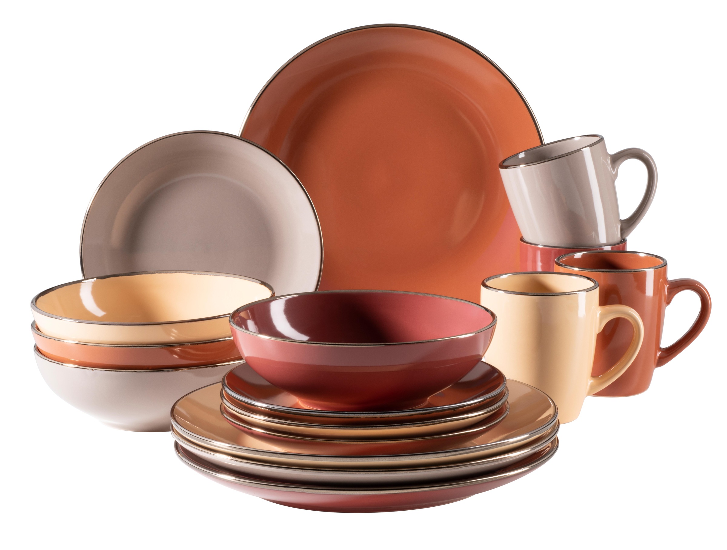 MÄSER Kombiservice »METALLIC RIM, Geschirr-Set, Steinzeug« günstig online kaufen