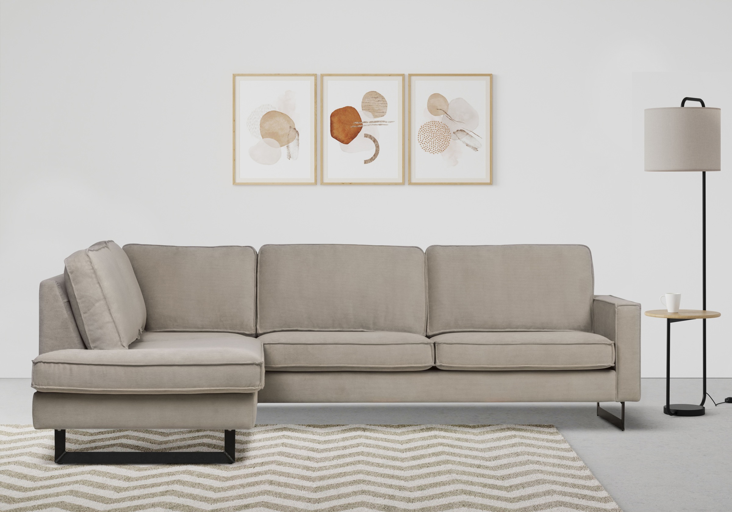 Places of Style Ecksofa »Pinto, 290 cm, Cord, Chenille, Lederoptik, Ottoman günstig online kaufen