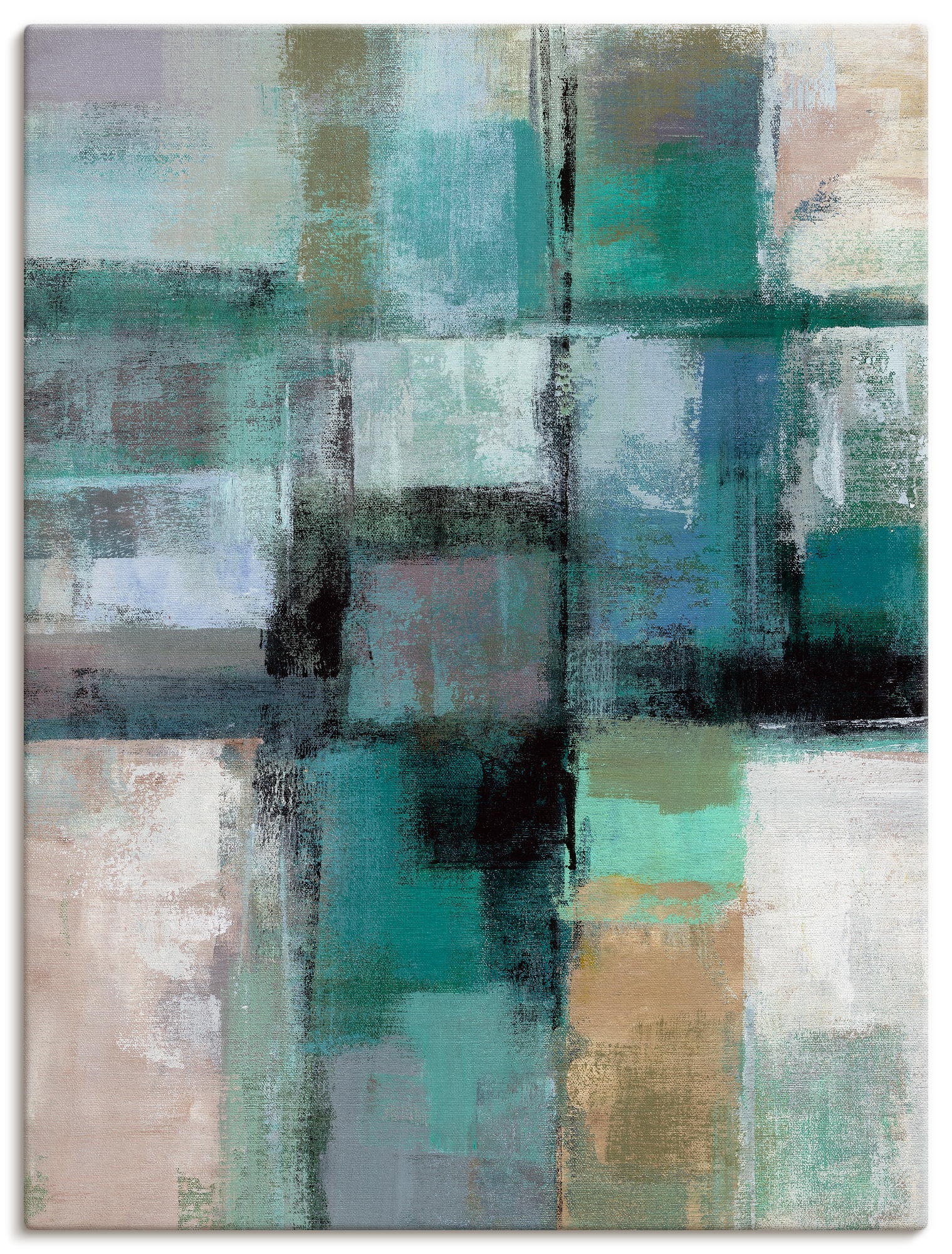 »Inselfarben I« Muster 1 Stk. tlg. auf Holzrahmen gespannt blau Leinwand