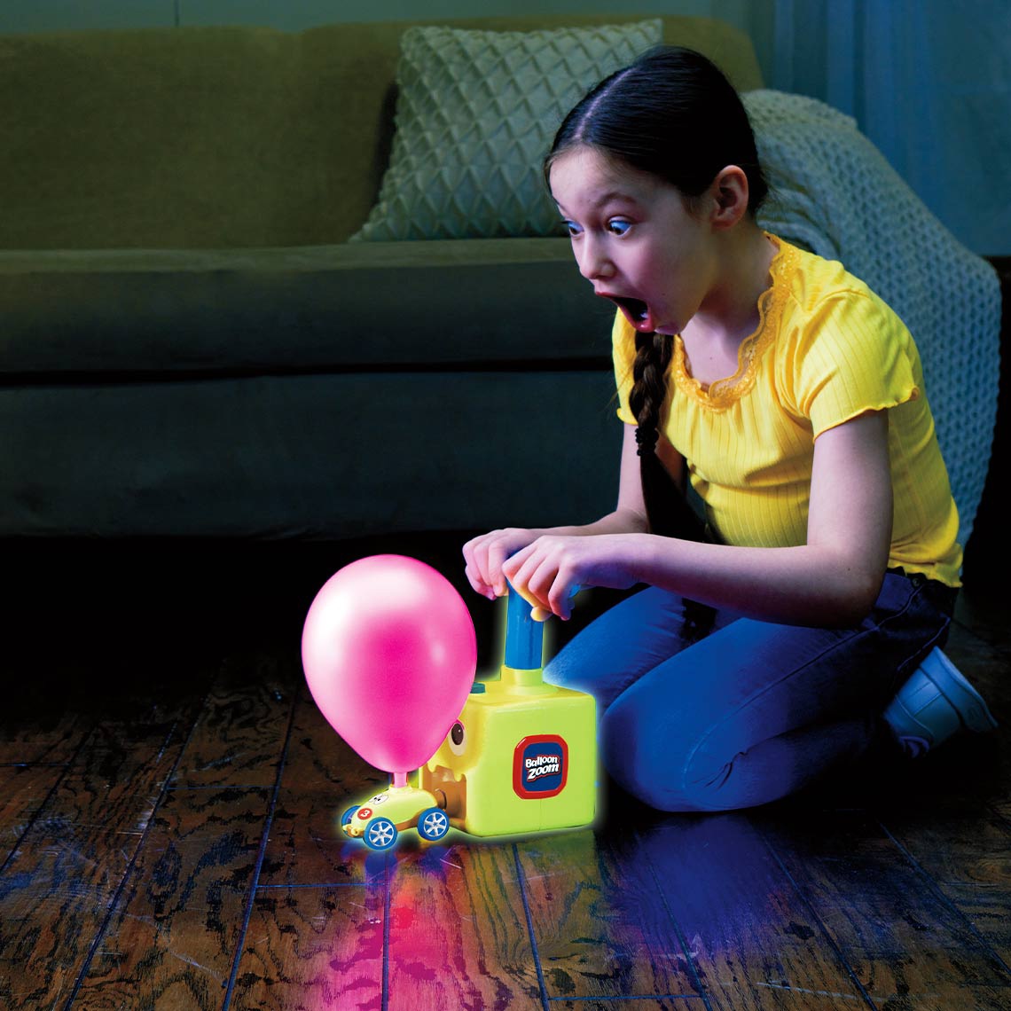 MediaShop Spielzeug-Auto »Balloon Zoom«, ballonbetriebenes, fahrendes & fliegendes Spielzeugset