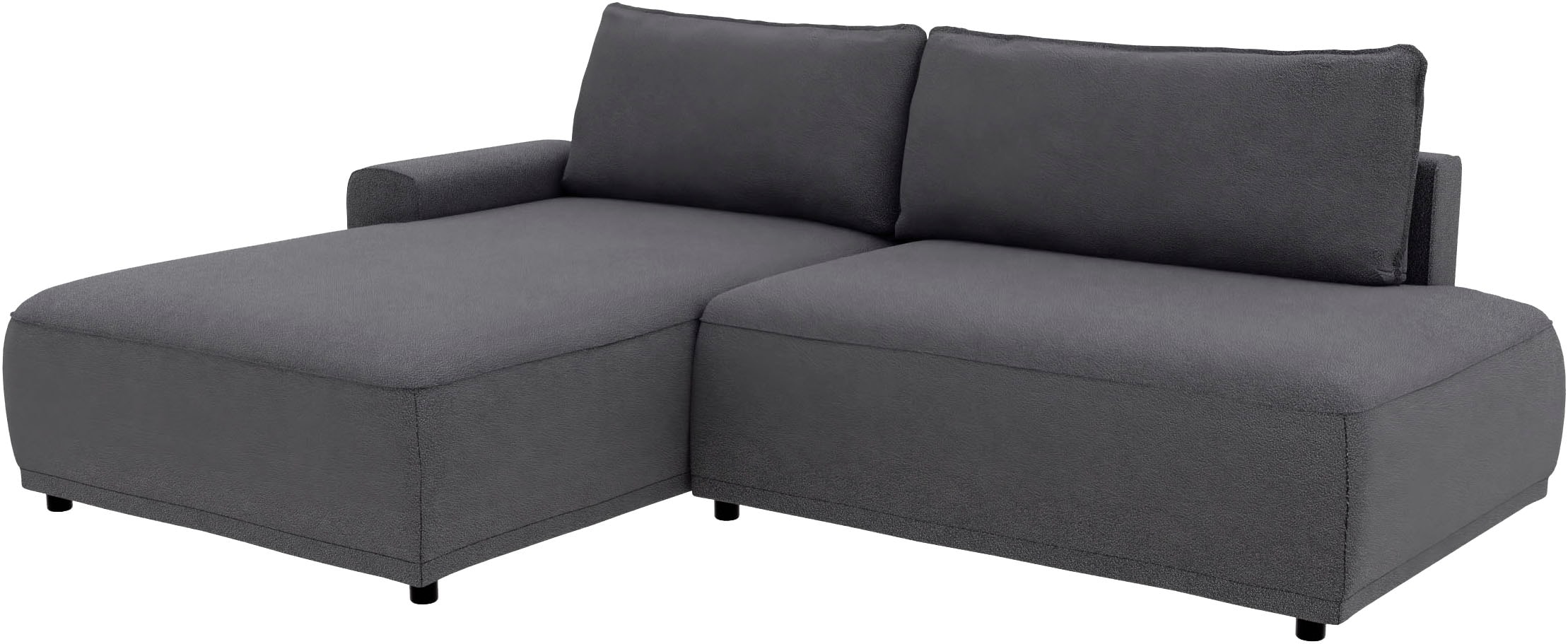 TRENDMANUFAKTUR Ecksofa »Fordon II, Schlafsofa mit Bettkasten, Couch in L-Form, Breite 250 cm«, in Struktur fein LEO, haustierfreundlich, anthrazit, Armlehne links