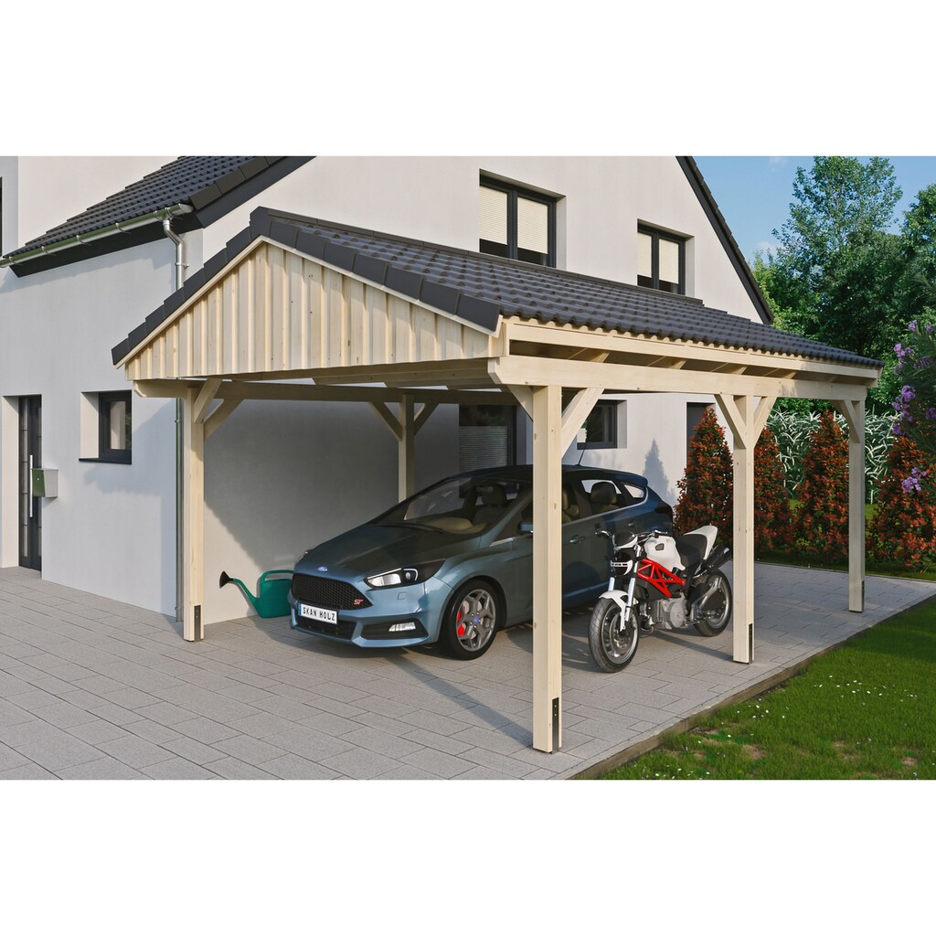 Skanholz Einzelcarport »Fichtelberg«, Leimholz-Nordisches Fichtenholz, natur