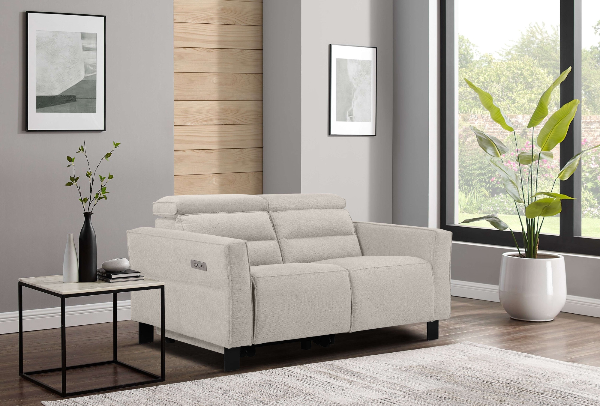 Places of Style 2-Sitzer »Carpari, 162 cm, mit manueller od. elektrischer Relaxfunktion«, (USB A/C), sowie Kopfteilverstellung