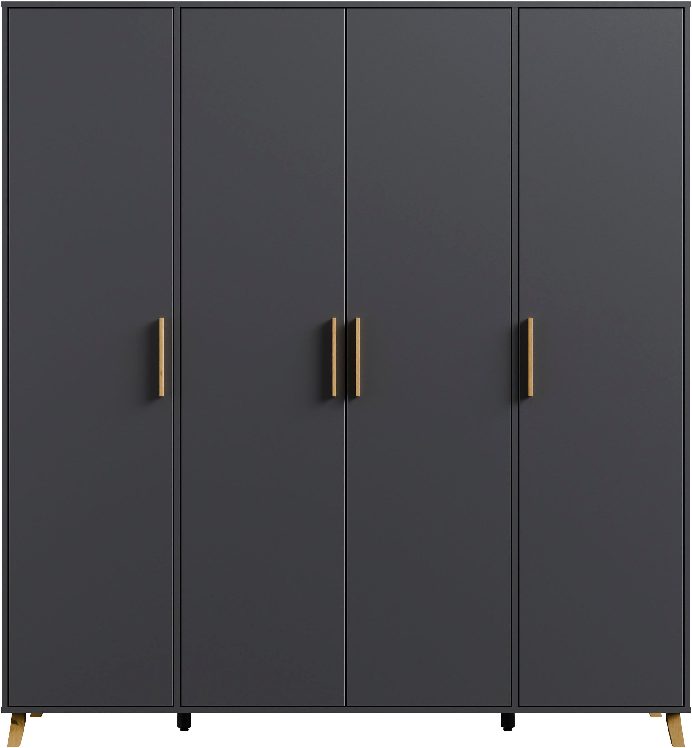 rauch Drehtürenschrank »Kleiderschrank Schrank Garderobe Wäscheschrank SHINJO«, (in 3 verschiedenen Ausstattungen BASIC/CLASSIC/PREMIUM), Griffe und Füße aus Massivholz, viel Stauraum MADE IN GERMANY