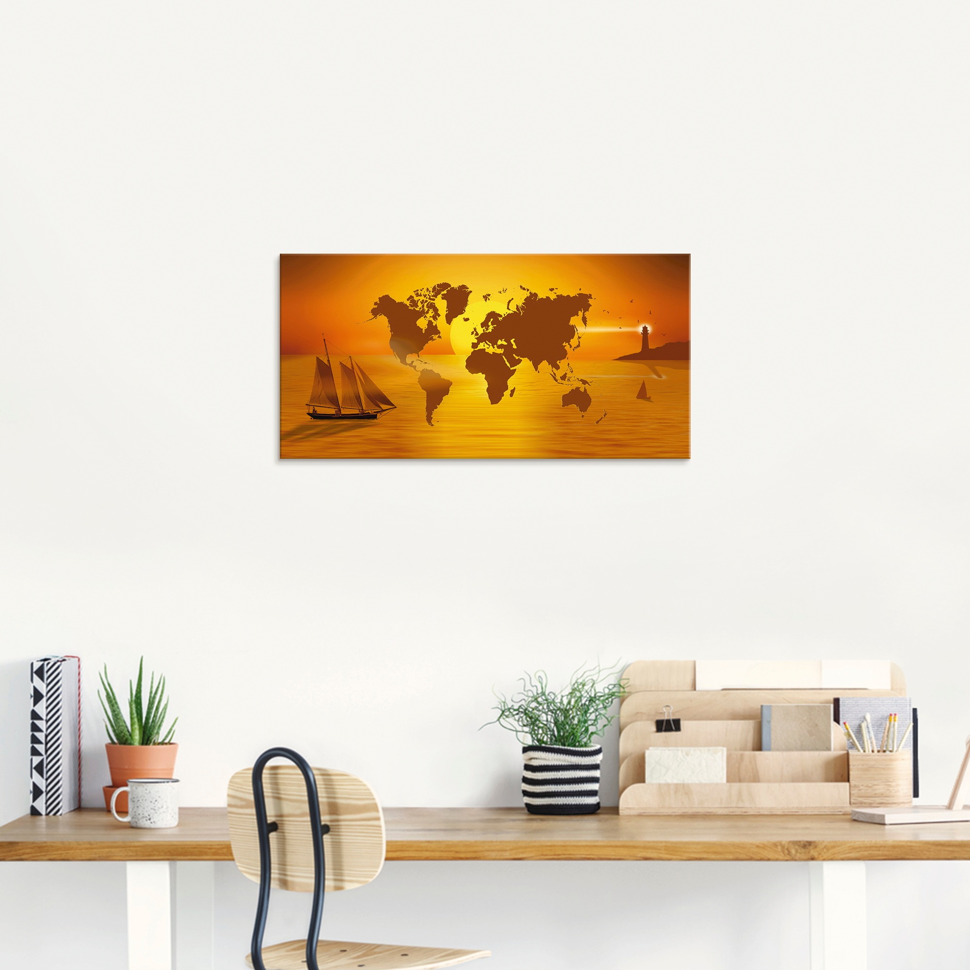 Artland Glasbild »Weltumsegelung« Landkarten 1 Stk. tlg. in verschiedenen G günstig online kaufen