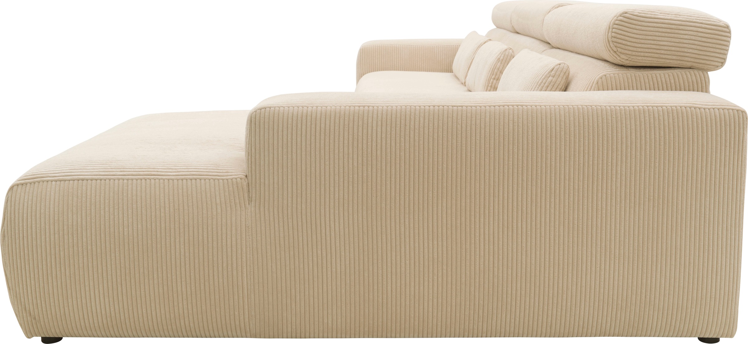 DOMO collection Ecksofa »Brandon B/T/H: 289/177/80 cm, belastbar bis 140kg/ Sitz, auch in Cord«, mit Kopfteilverstellung, wahlweise Sitztiefenverstellung, L-Form