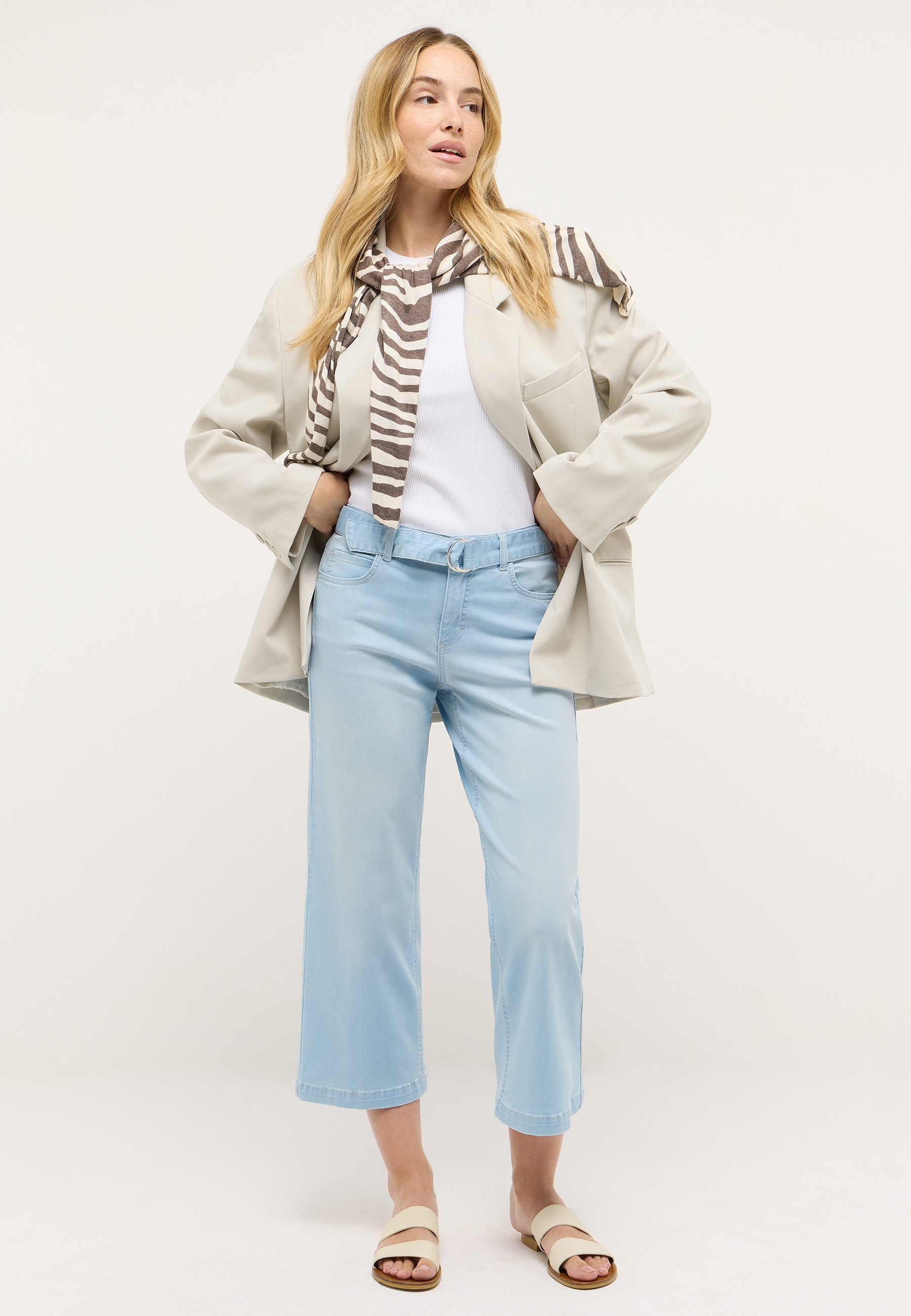 ANGELS 7/8-Jeans »Linn City« Culotte im Relaxed Fit, mit Gürtel