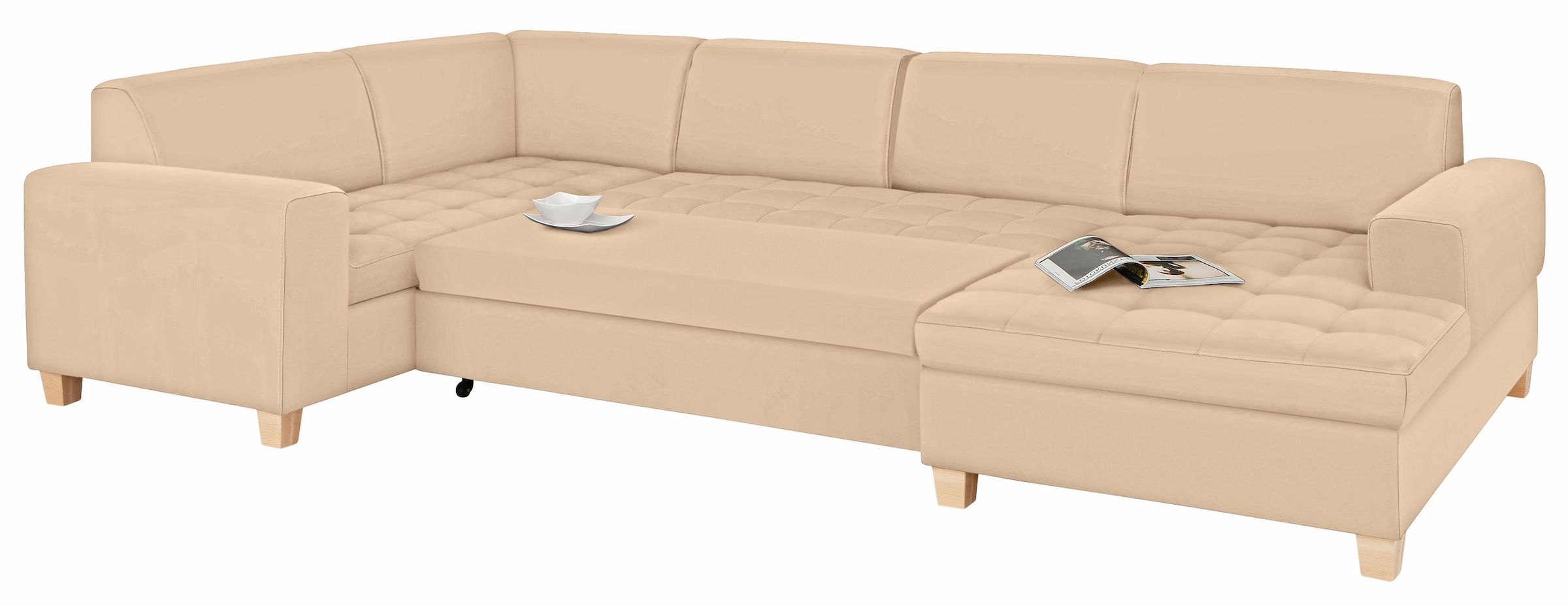 Home affaire Wohnlandschaft »Corby, viel Platz und Komfort, U-Form« wahlwei günstig online kaufen