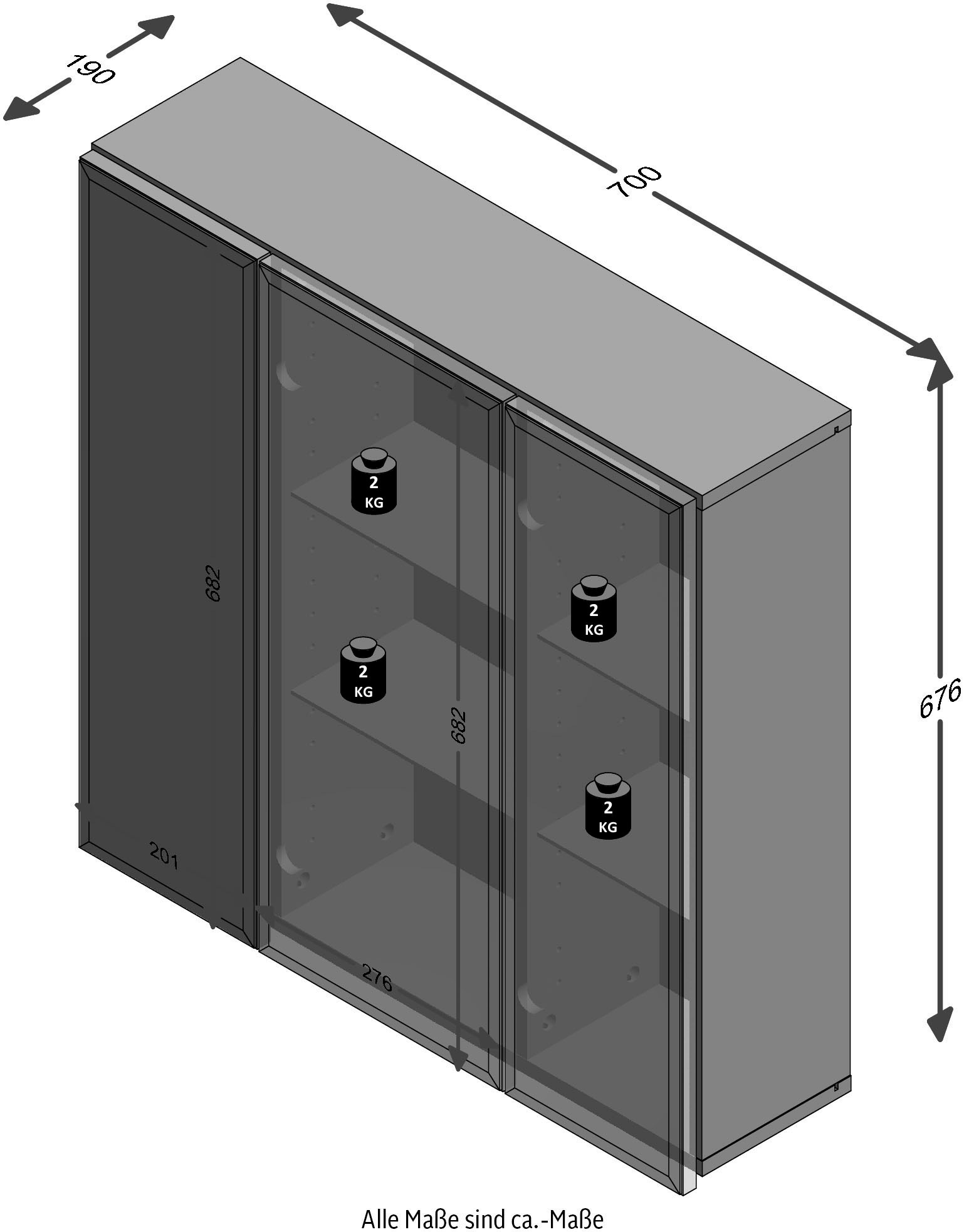 FMD Spiegelschrank »Zamora« Spiegelschrank mit LED-Beleuchtung, Breite 70 cm